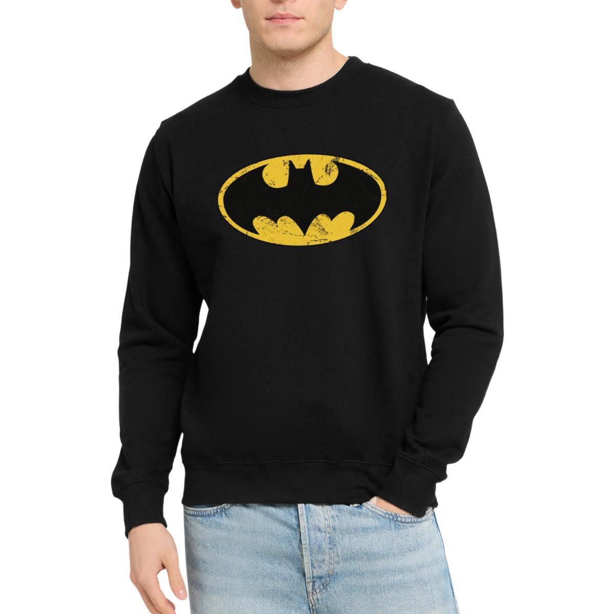 Spreadshirt Sweatshirt DC Comics Batman Logo Used Look Karneval Unisex Pullover (1-tlg)