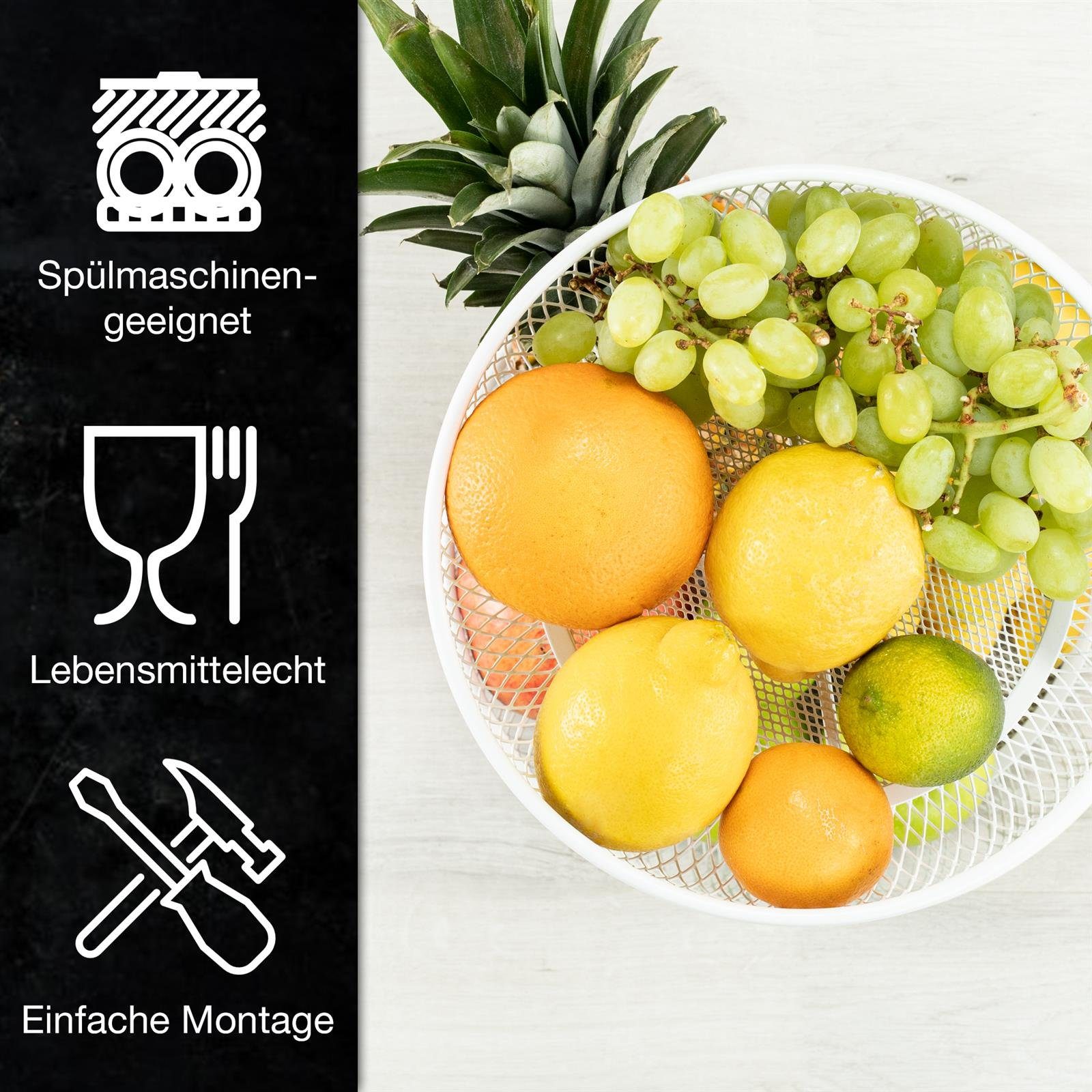 Moritz & Moritz Etagere Moritz & Moritz Obstkorb Etagere rund weiß, Metall