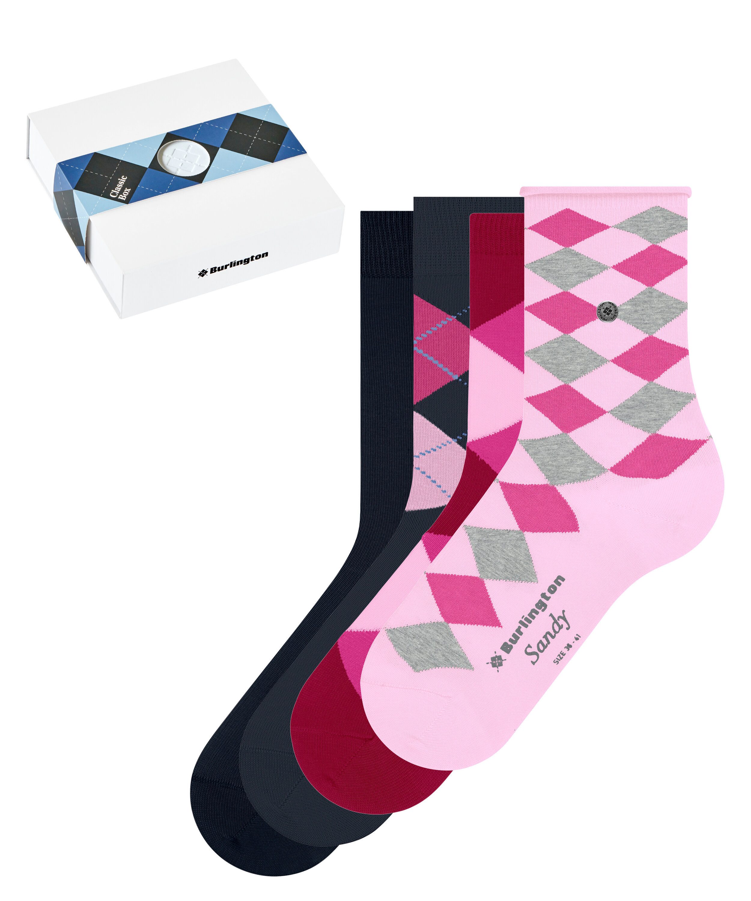 Burlington Socken Burlington Classic Box Damen mit Geschenkbox (4-Paar) mit Geschenkbox