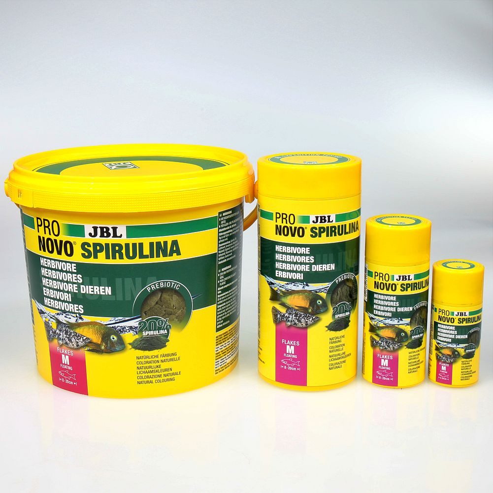 Aquariendeko JBL PRONOVO SPIRULINA FLAKES und GRANO, Flocken und Granulat