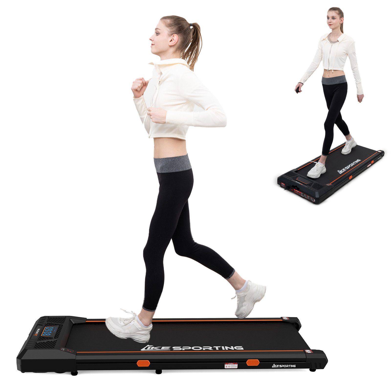 CITYSPORTS Laufband Likesporting 550W Treadmill mit Bluetooth für Zuhause und im Büro (Mit Schmiermittel, Toolkit), 1-6km/h Walking/jogging Pad mit LED-Anzeige und Fernbedienung