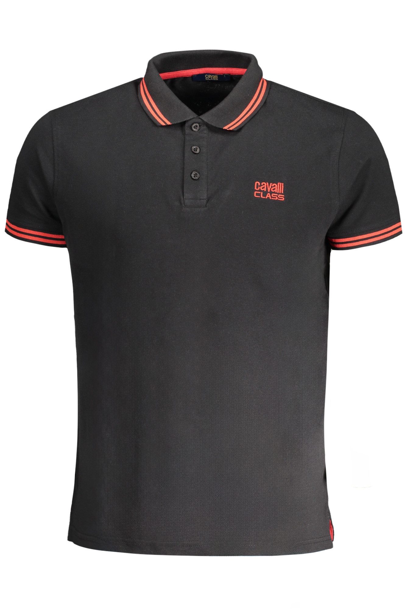 Cavalli Class Poloshirt Elegantes Herren-Poloshirt Schwarz mit Stickerei