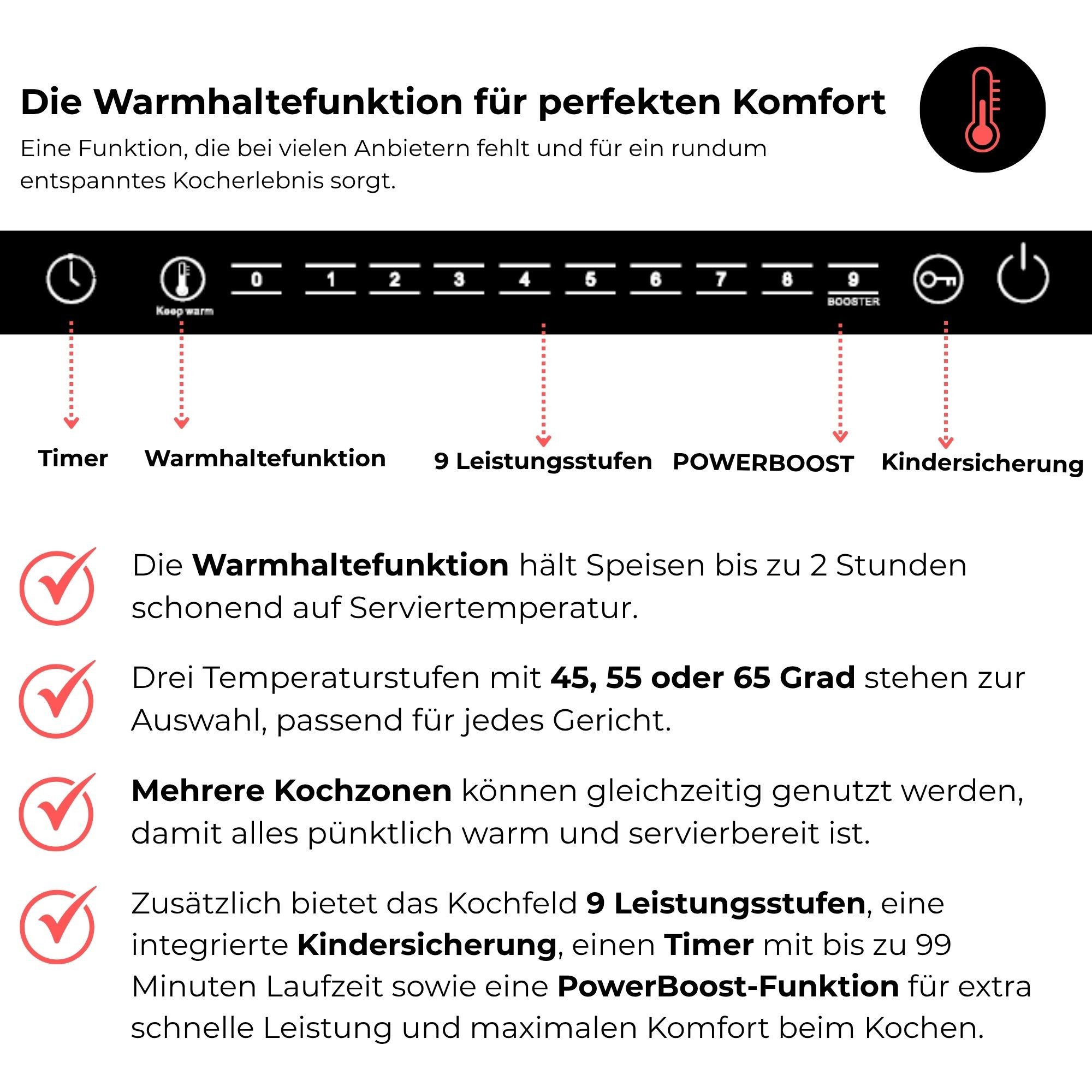 KB Elements Induktions-Kochfeld ELK111AS, AntiScratch (kratzfester Oberfläche), Warmhaltefunktion