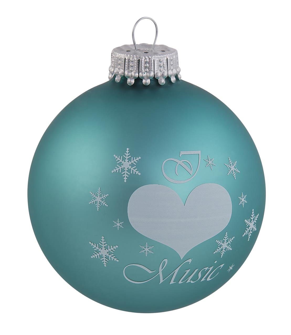 mugesh Weihnachtsbaumkugel Weihnachtskugel Love Music, für Musiker ozeanblau | Weihnachtskugeln