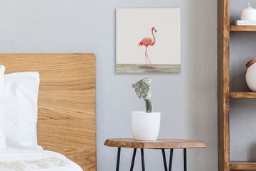 OneMillionCanvasses® Leinwandbild Tiere - Flamingo - Rosa, (1 St), Leinwand Bilder für Wohnzimmer Schlafzimmer