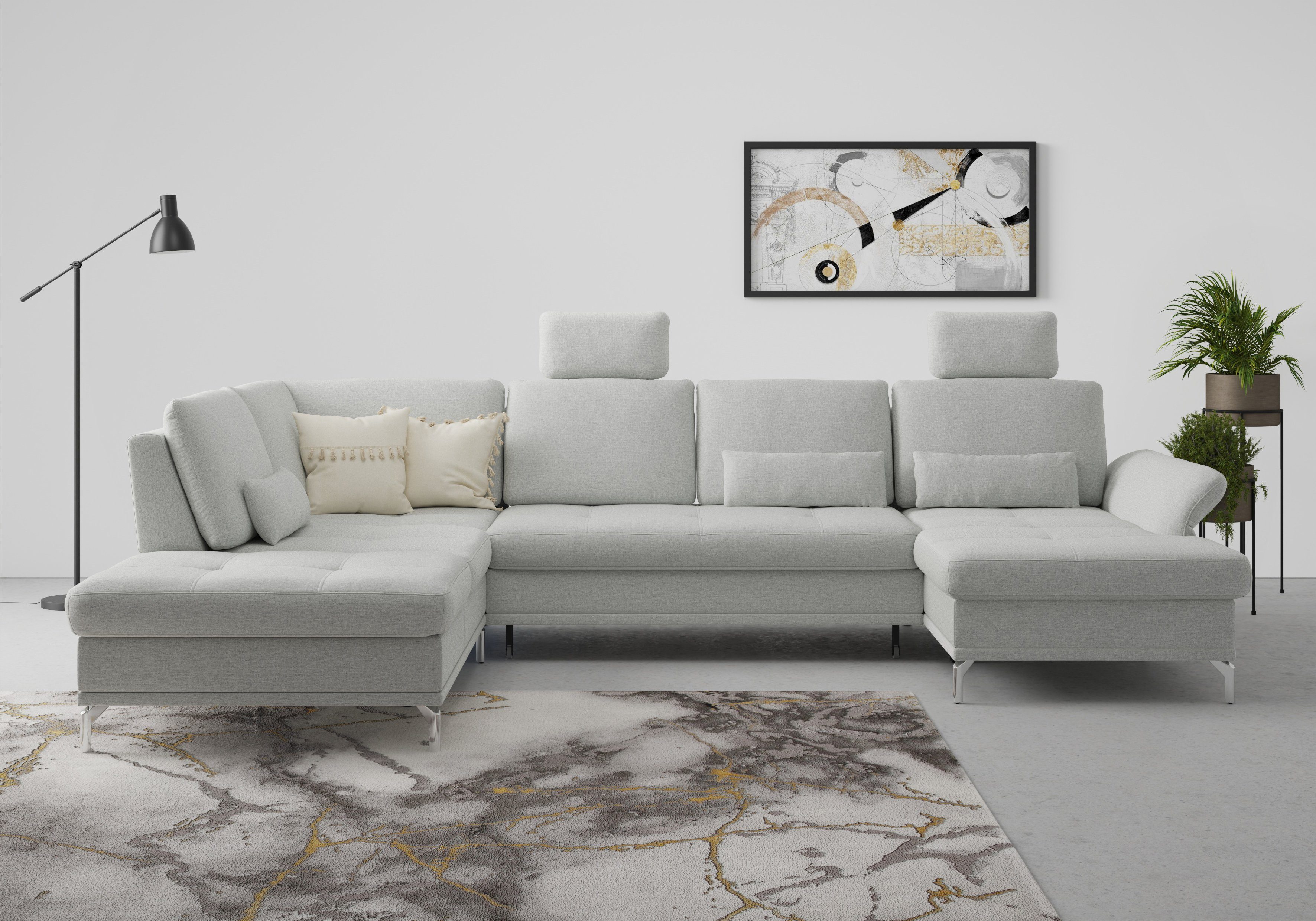 INOSIGN Wohnlandschaft "Palm Beach U-Form" Federkern, mit Sitztiefenverstel günstig online kaufen