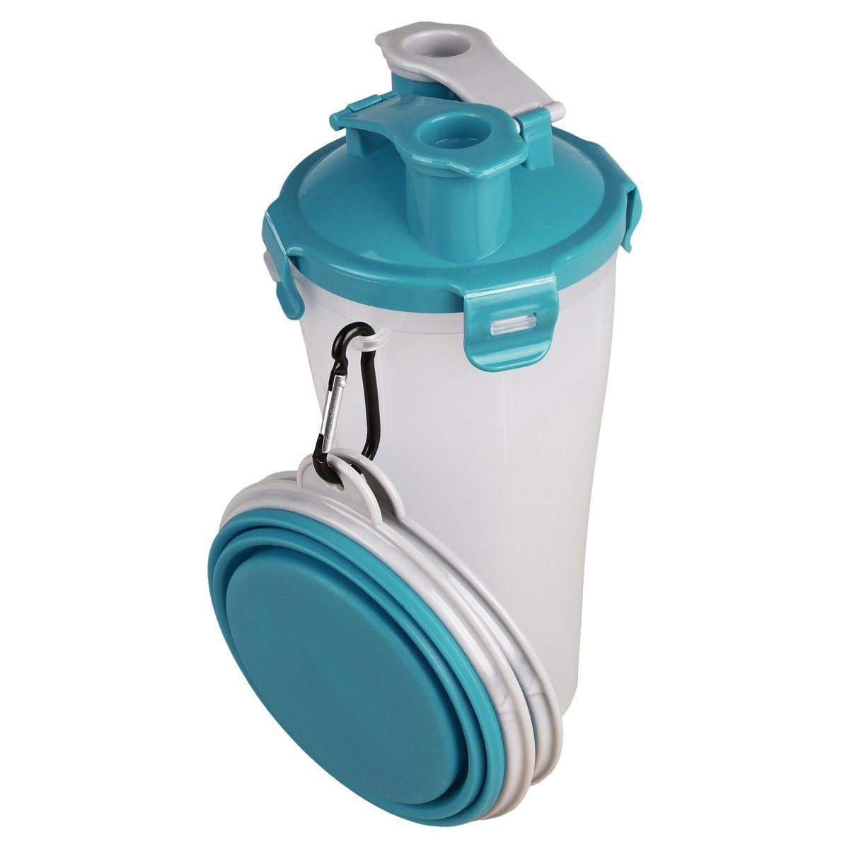 Flamingo Кормовой контейнер 2-in-1 Flasche Trinka für Wasser & Futter blau/grau