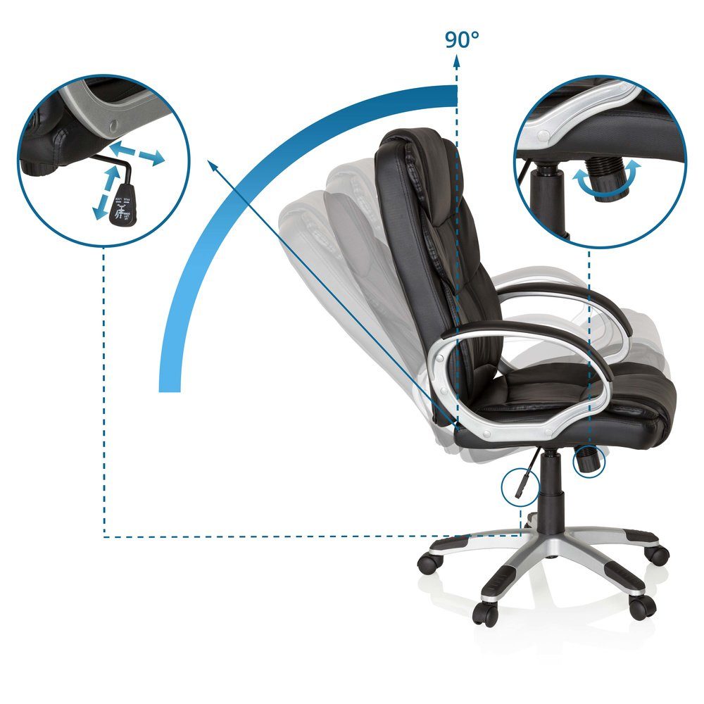 RELAX Chefsessel Chefsessel Home Kunstleder, MyBuero BY155 Bürostuhl Office Drehstuhl ergonomisch