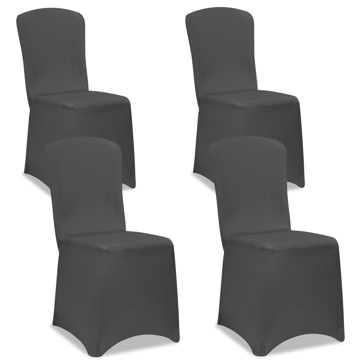 Detex Stuhlhusse, 4er Set Stretch Hussen Grau Überwurf Rückenlehne