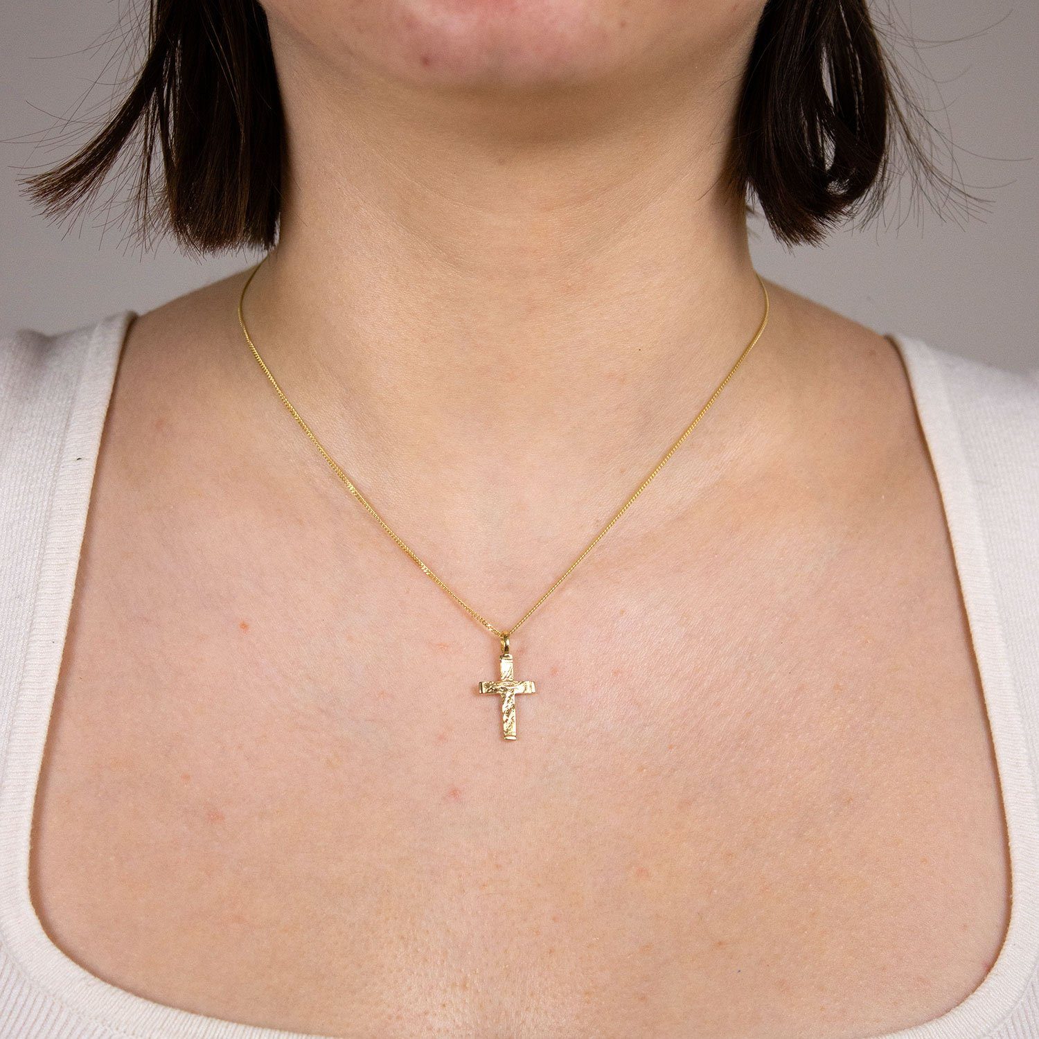 HOPLO Kreuzanhänger Gold Anhänger Kreuz mit Goldkette massiv 333 - 8 Karat günstig online kaufen