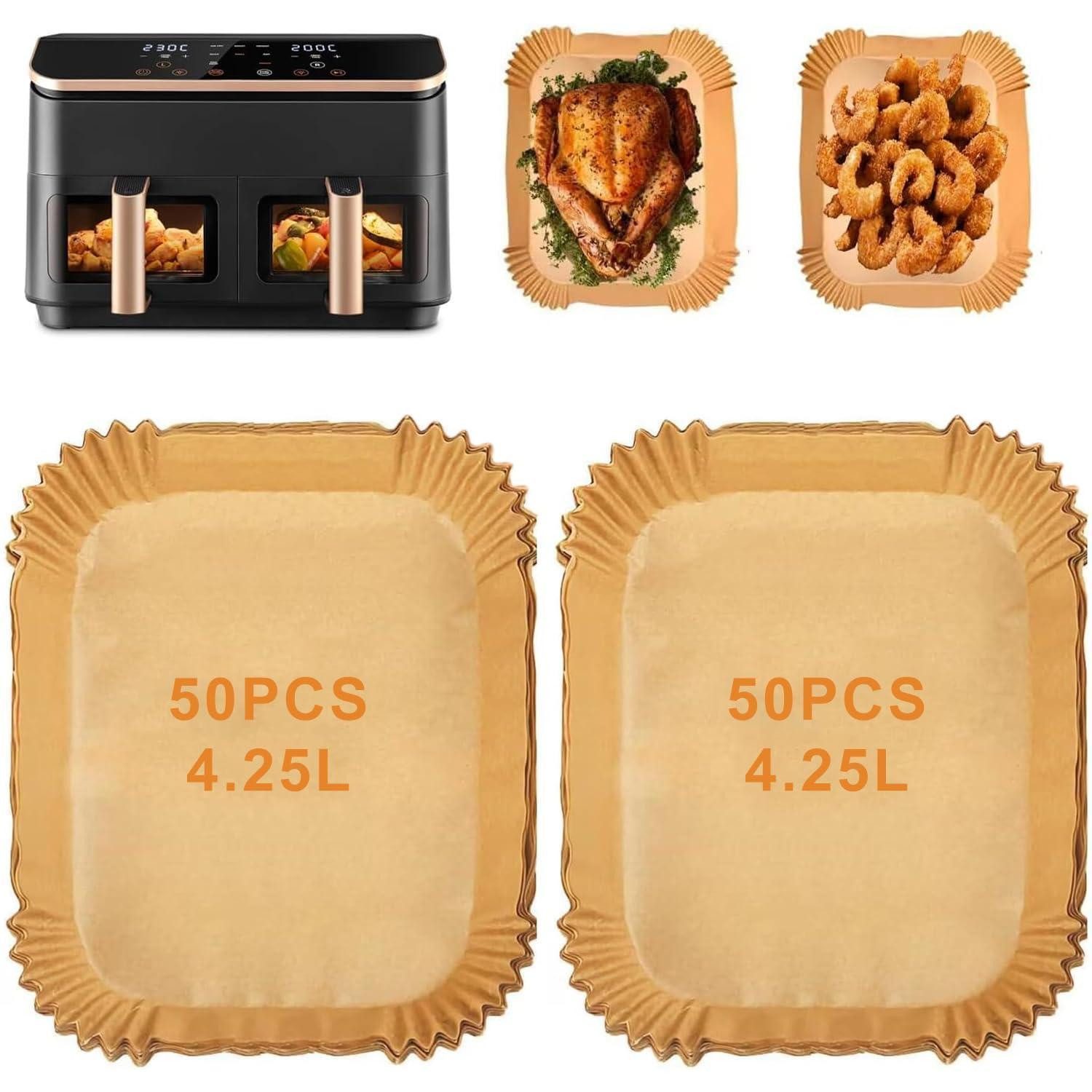 LuxusKollektion Backpapier Backpapier Airfryer 21x17cm 100 Stück antihaft hitzefest