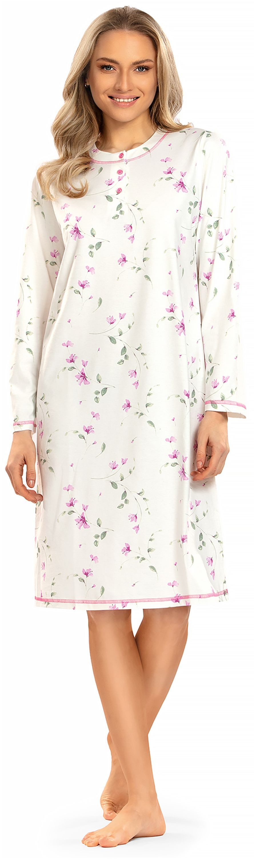 comtessa Nachthemd Mellow Luxe (Set, 1-tlg., 1-teilig) Damen Sleepshirt ca.105cm Schlafshirt Baumwolle geknöpft große Größen