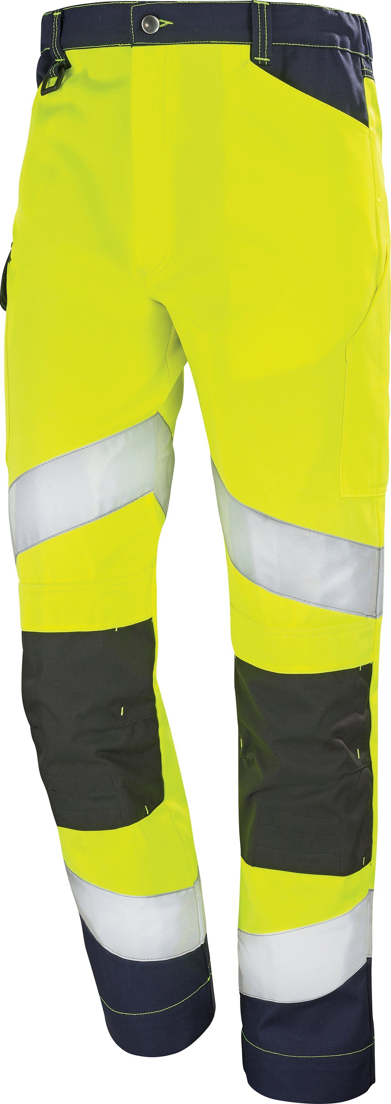 Cepovett Arbeitsbundhose Unisex ISO "Fluo 20471:2013 & DARK GELB Knie (EN verstärkte BLUE Tech" ISO reflektierend, 13688:2013) EN Warnschutz / FLUO