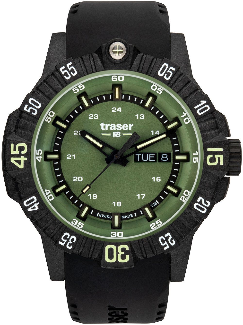 Traser Quarzuhr Traser H3 110727 P99 Q Tactical Green Herrenuhr 46mm 20ATM Traser H3 110727 P99 Q Tactical Green Herrenuhr 46mm 20ATM