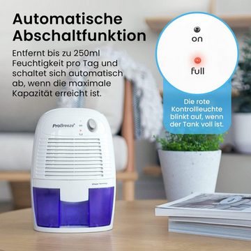 Pro Breeze Luftreiniger Mini Luftentfeuchter 500ml gegen Feuchtigkeit, für 15 m² Räume, Geräuscharm und Kompakt für Kleine Räume, Automatisches Abschalten