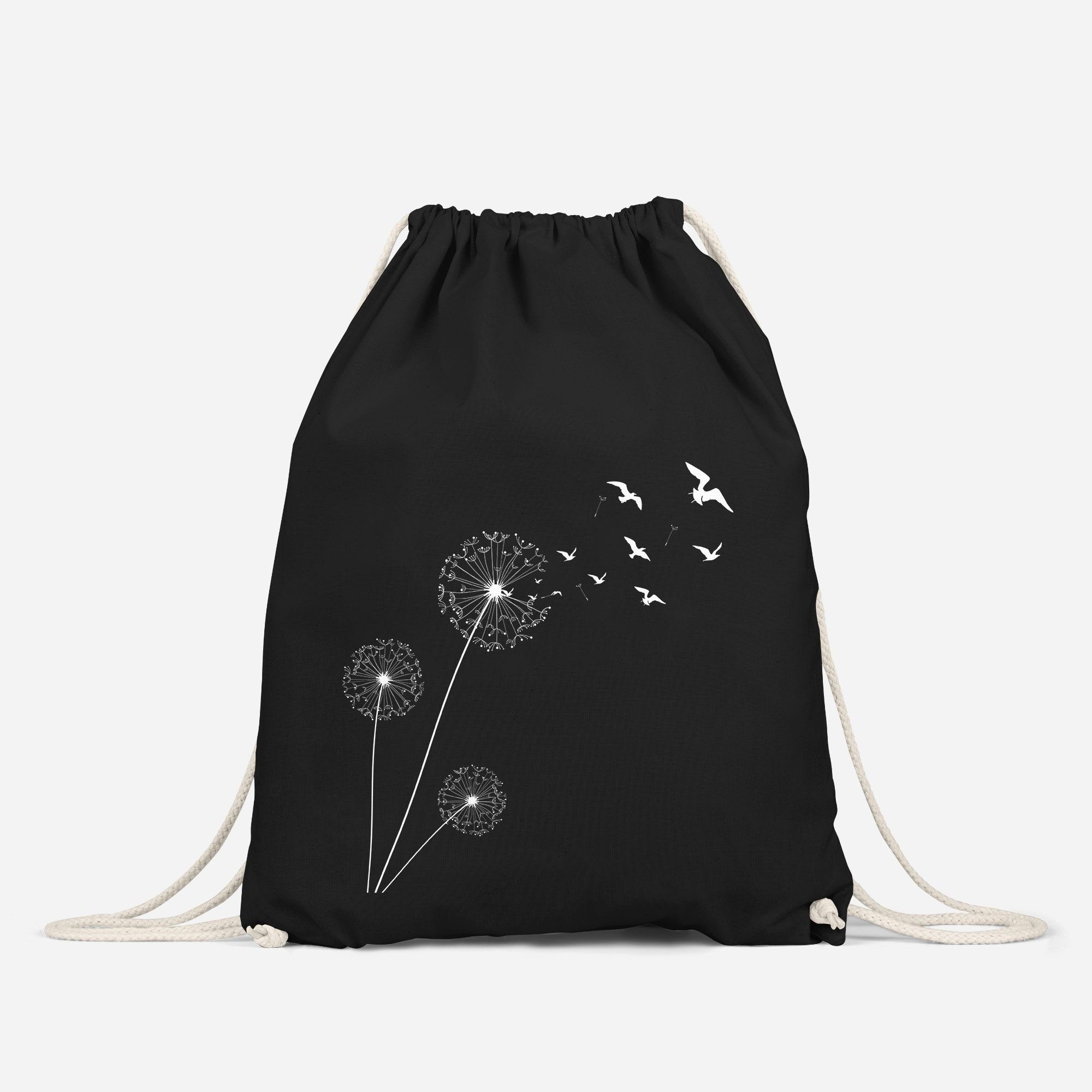 Autiga Turnbeutel Turnbeutel Pusteblume Vögel Birds Hipster Beutel Tasche Jutebeutel