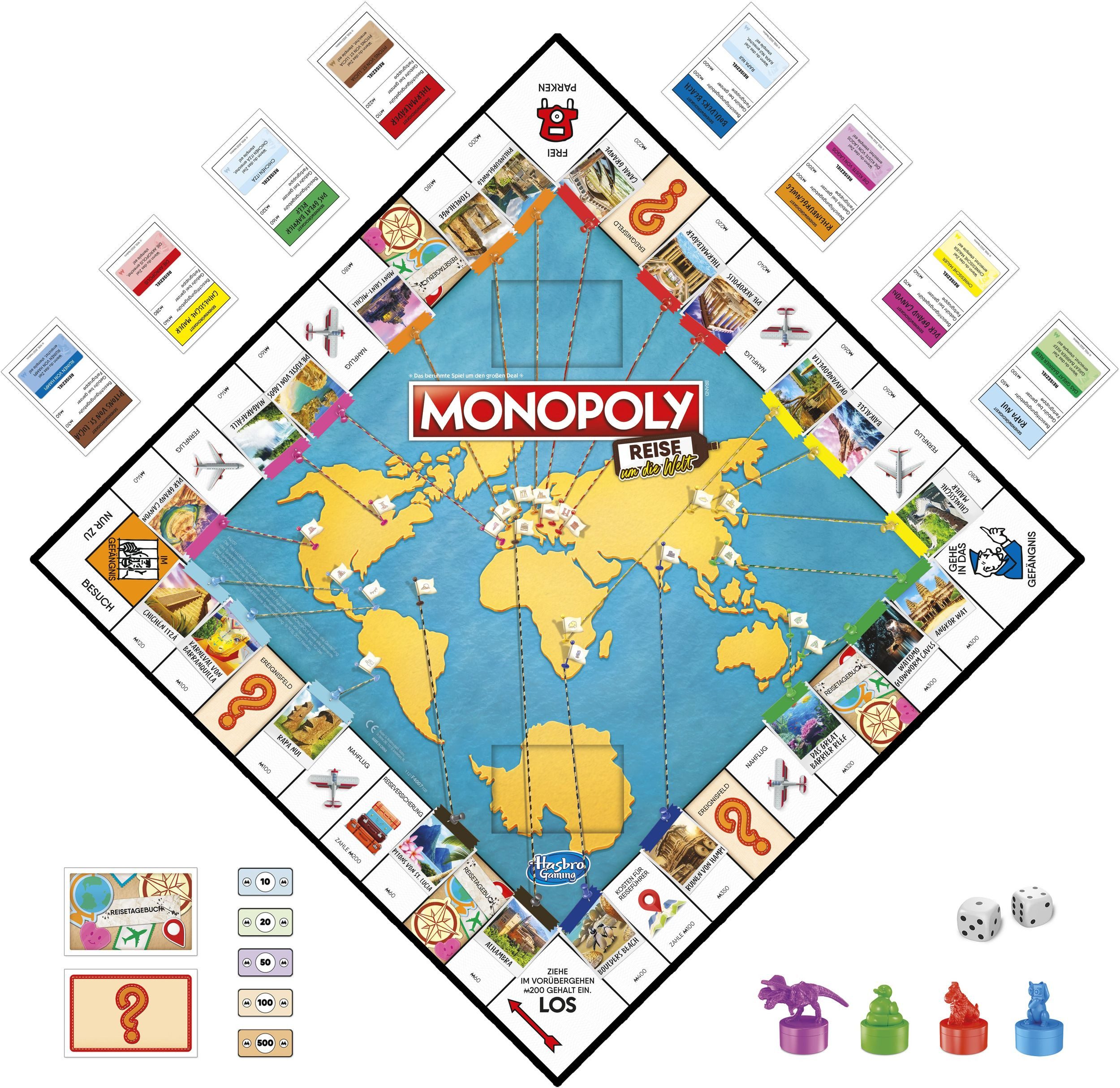 Hasbro Spiel Monopoly Reise um die Welt