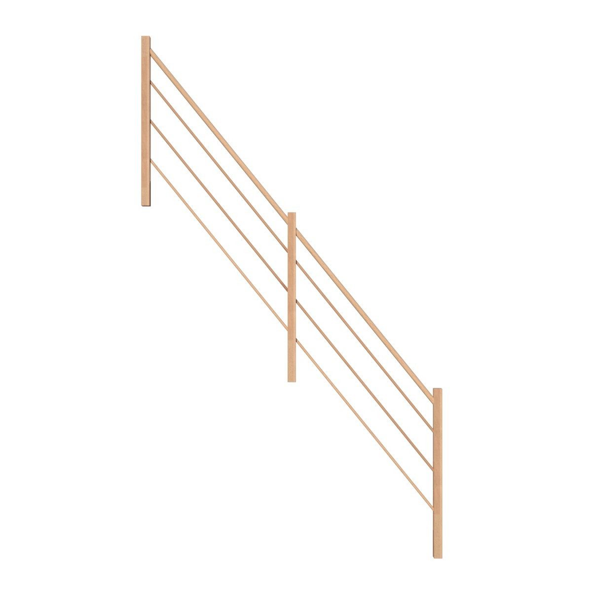 Starwood Treppengeländer Treppengeländer Modell Rhodos (Buche) 1/4 gewendelt-Holz-Holz