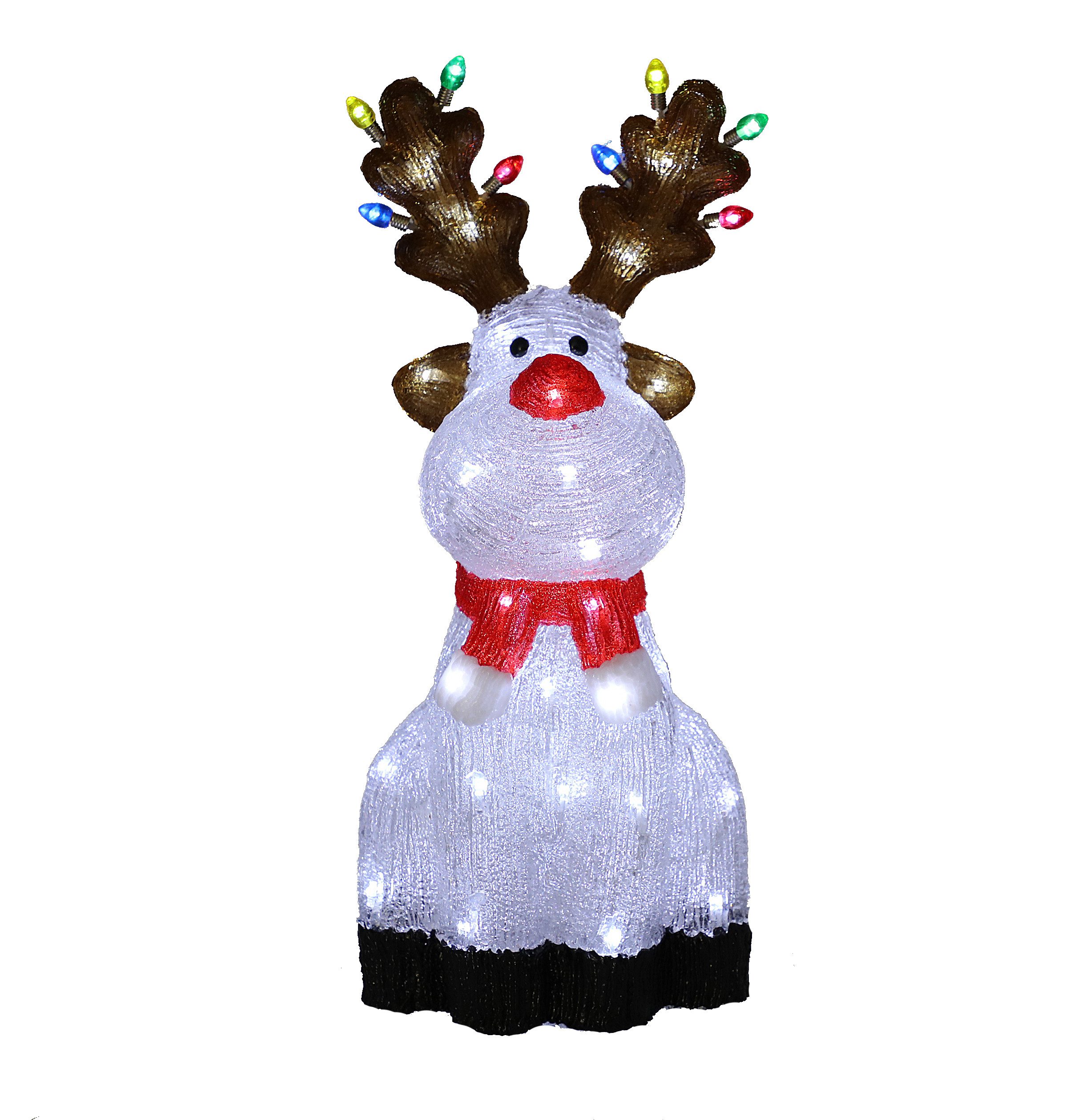 OTTO home LED Dekofigur Acryl Figur GAVVEN mit warmweißen LED's, LED fest integriert, Batteriebetrieb (3xAA) mit 6/18 Std. Timer, Zuleitung 50 cm