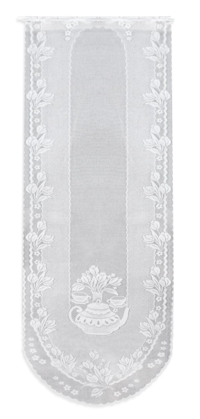 Haus und Deko Scheibengardine Tür-Panneaux Mona weiß 60x180 cm 5 Modelle Türvorhang Glastür Scheiben (1 St), Stangendurchzug, halbtransparent, Polyester