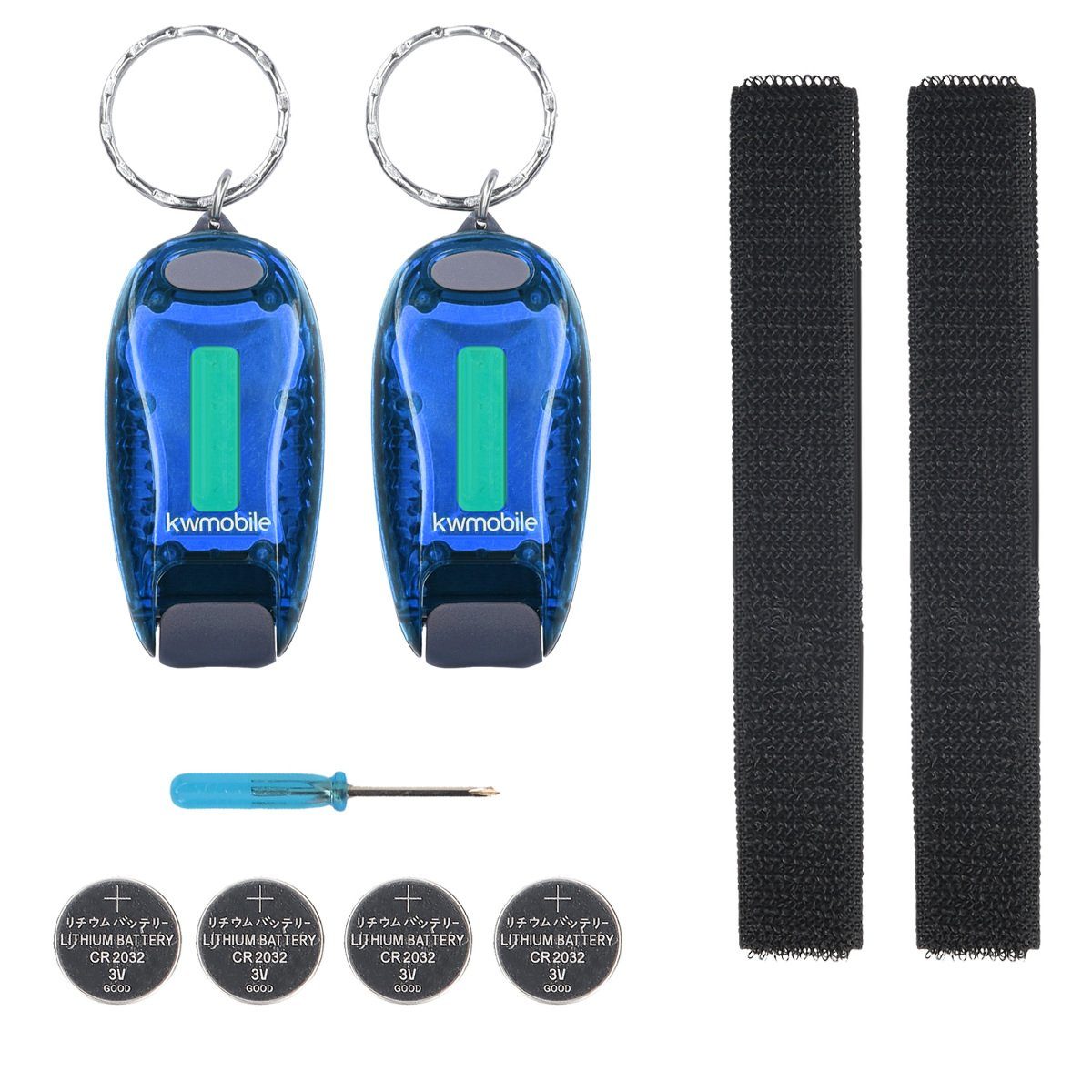 LED Taschenlampe kwmobile 2er Set LED Sicherheitslicht - Joggen mit Klett