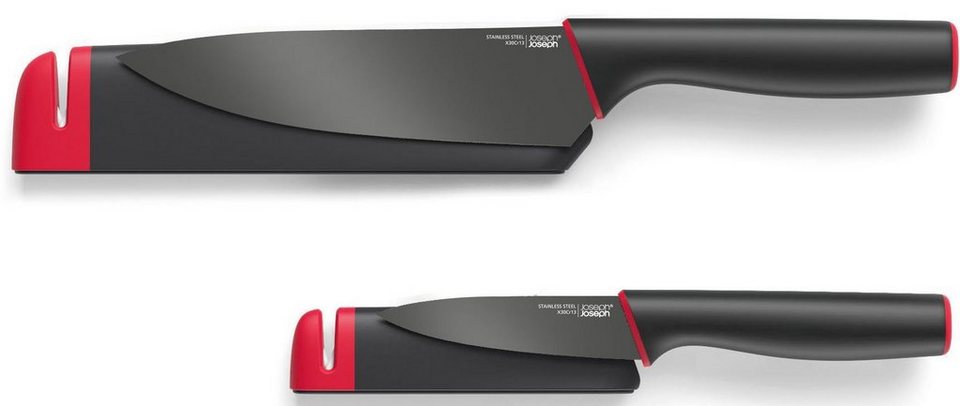 Joseph Joseph Messer-Set Slice&Sharpen (Set, 2-tlg), Set: Koch- und  Schälmesser, mit integriertem Messerschärfer