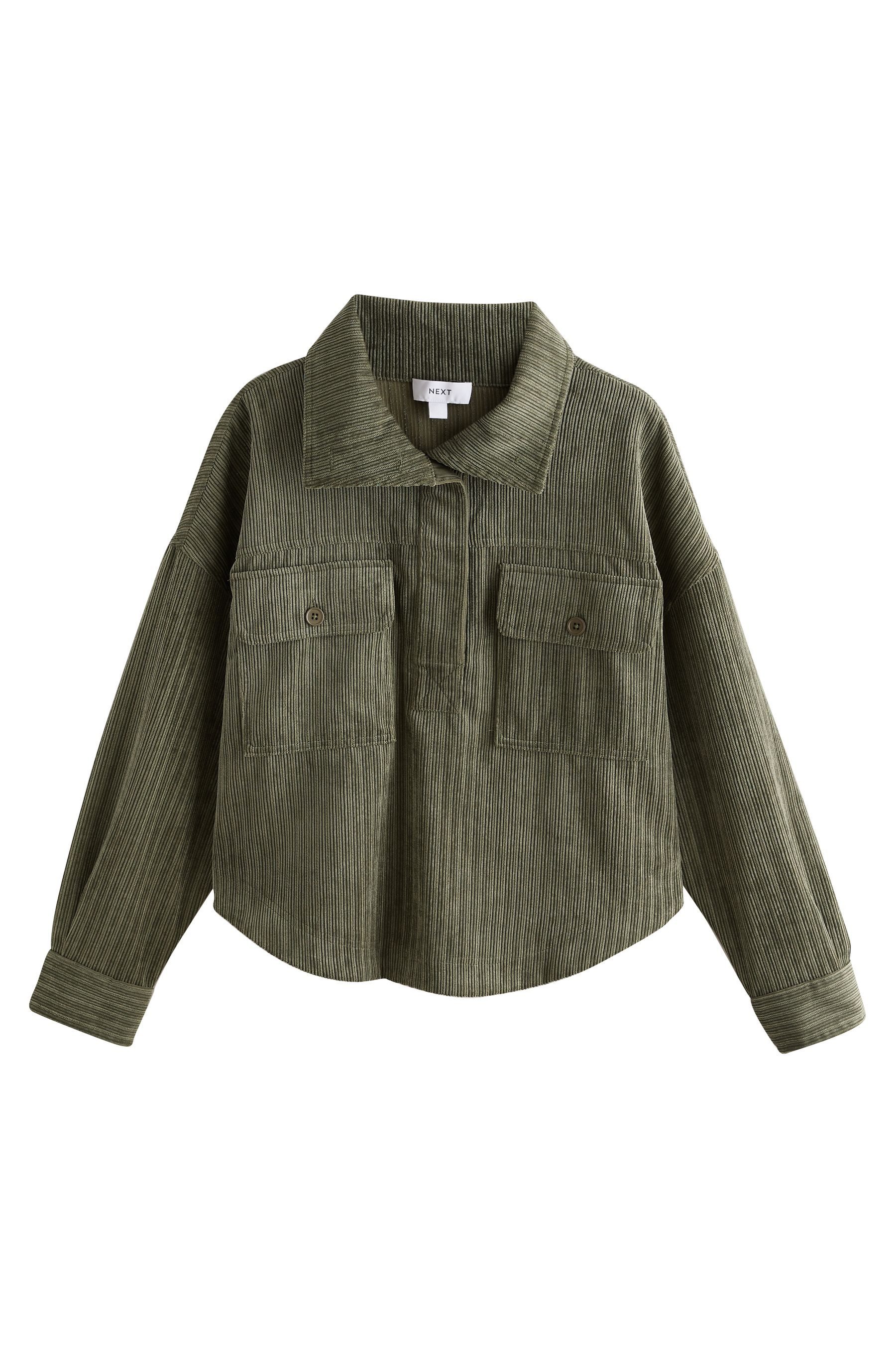 Next Hemdjacke Weiche Cord-Hemdjacke mit Trichterkragen (1-St)