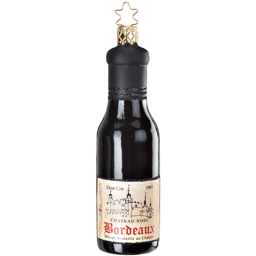 Christbaumschmuck Bordeaux Flasche 12,5cm