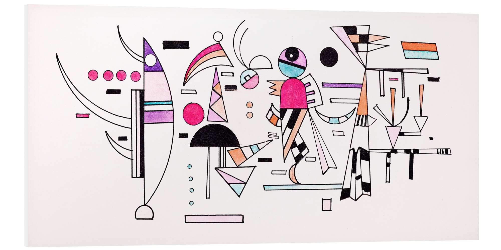 Posterlounge Forex-Bild Wassily Kandinsky, Entwurf zu Leicht Zusammen, Malerei