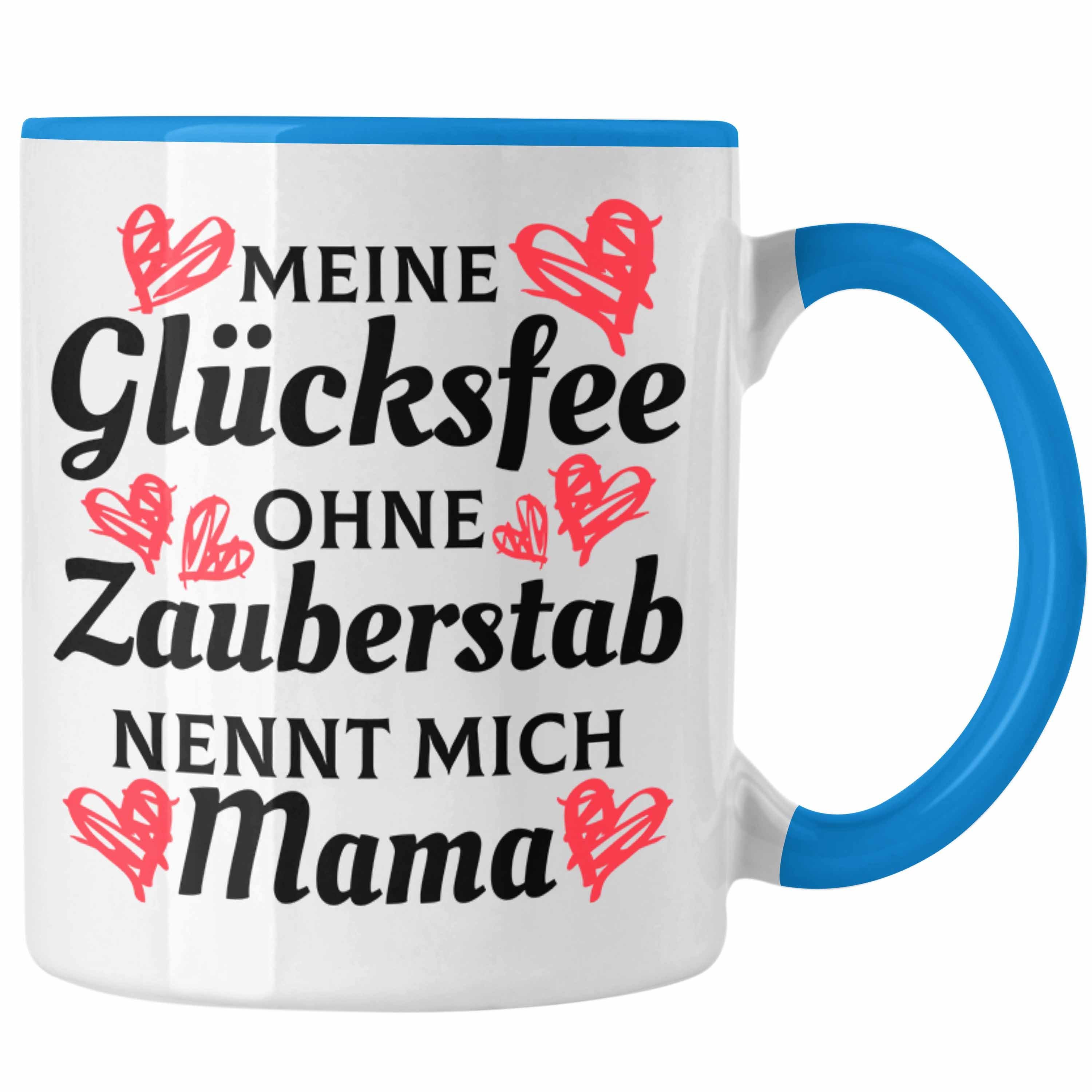 Trendation Tasse - Tochter Mama Spruch Muttertag Geschenk Trendation Kaffeetasse Spruch Tasse Mutter Sohn von Blau mit