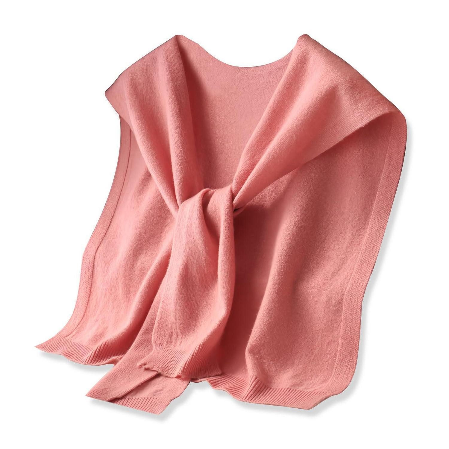 LuxusKollektion Strickschal Gestrickter Schal Damen geknotet Wolle Rosa, (1-St)