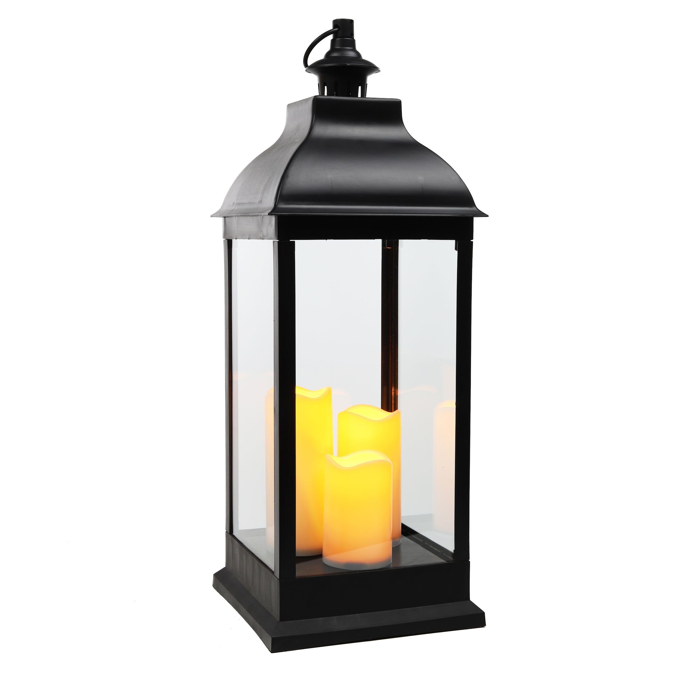 Spetebo LED Laterne XXL Laterne mit 3 LED Kerzen - 70 cm, 2, LED, warmweiss günstig online kaufen