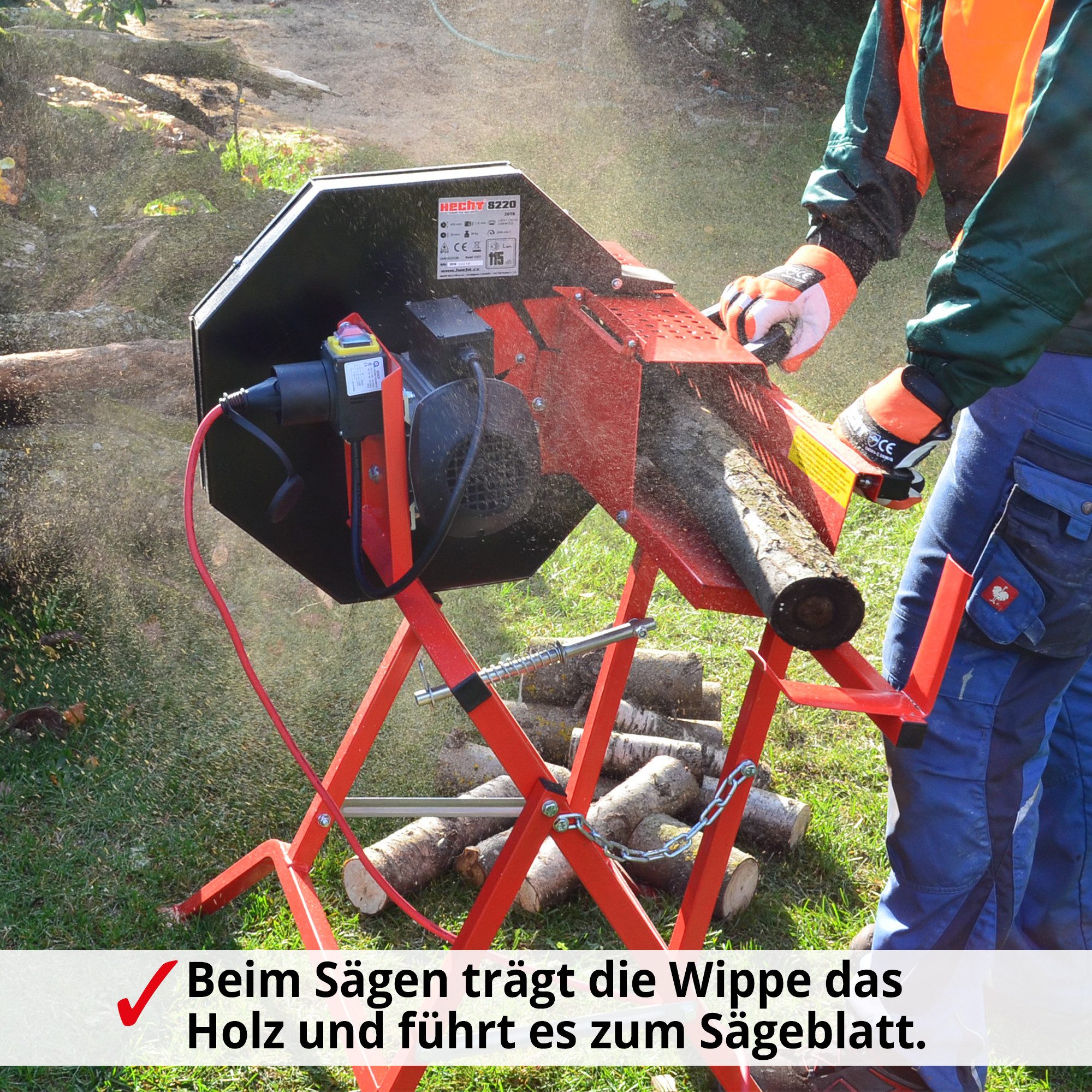 Hecht Wippkreissäge 8220 Elektro 2200W mit 405 mm HM Sägeblatt, Längenanschlag bis 810 mm, 135 mm Schnittiefe – Bild 5 von 5