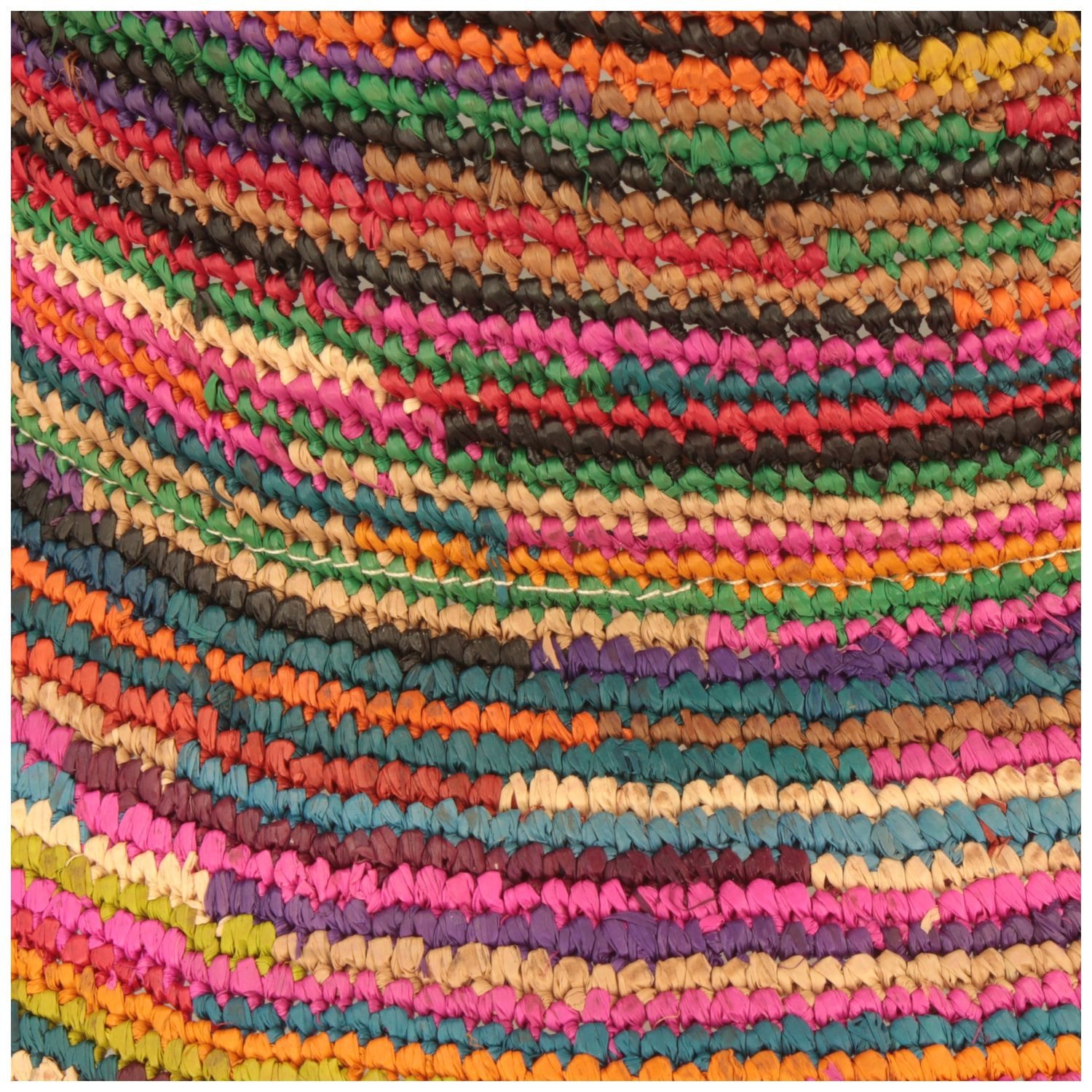 Breiter Strohhut Bunter knautschbarer Raffia Flapper mit breiter Krempe