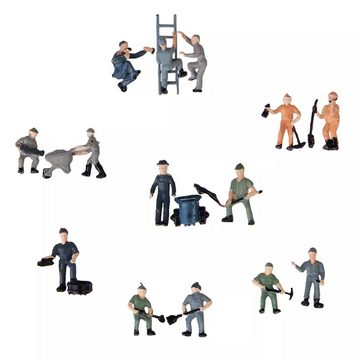 Amy too Modelleisenbahn-Figur Arbeiter H0, (Spar-Set, 25-tlg), 25 unterschiedliche Arbeiter, 1:87 Spur H0