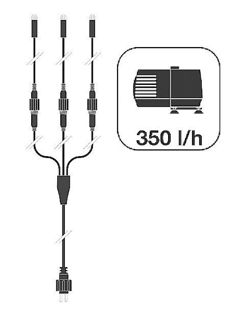 (Set, Dekoelement; 350 Breite, Wasserspiel cm l/h; Pumpe: 46 Ubbink Vernier, Mini-LED)