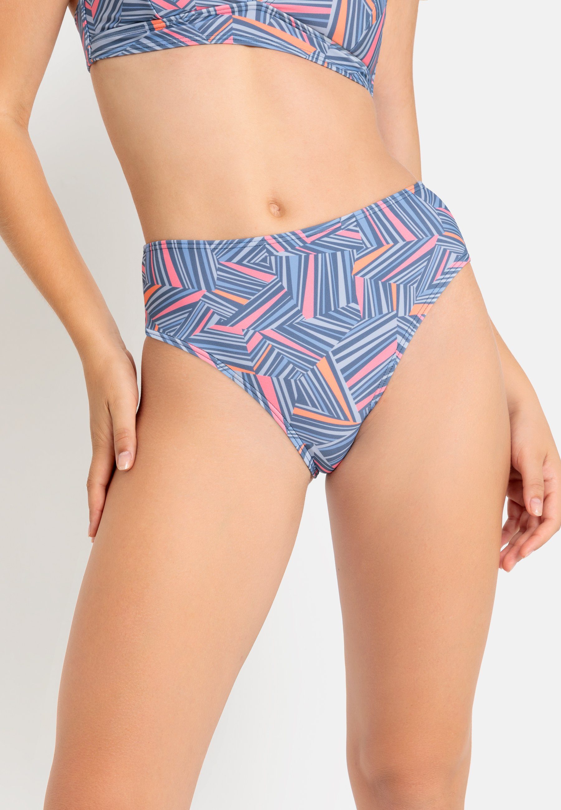 LSCN by LASCANA Highwaist-Bikini-Hose Lisa mit grafischem Muster