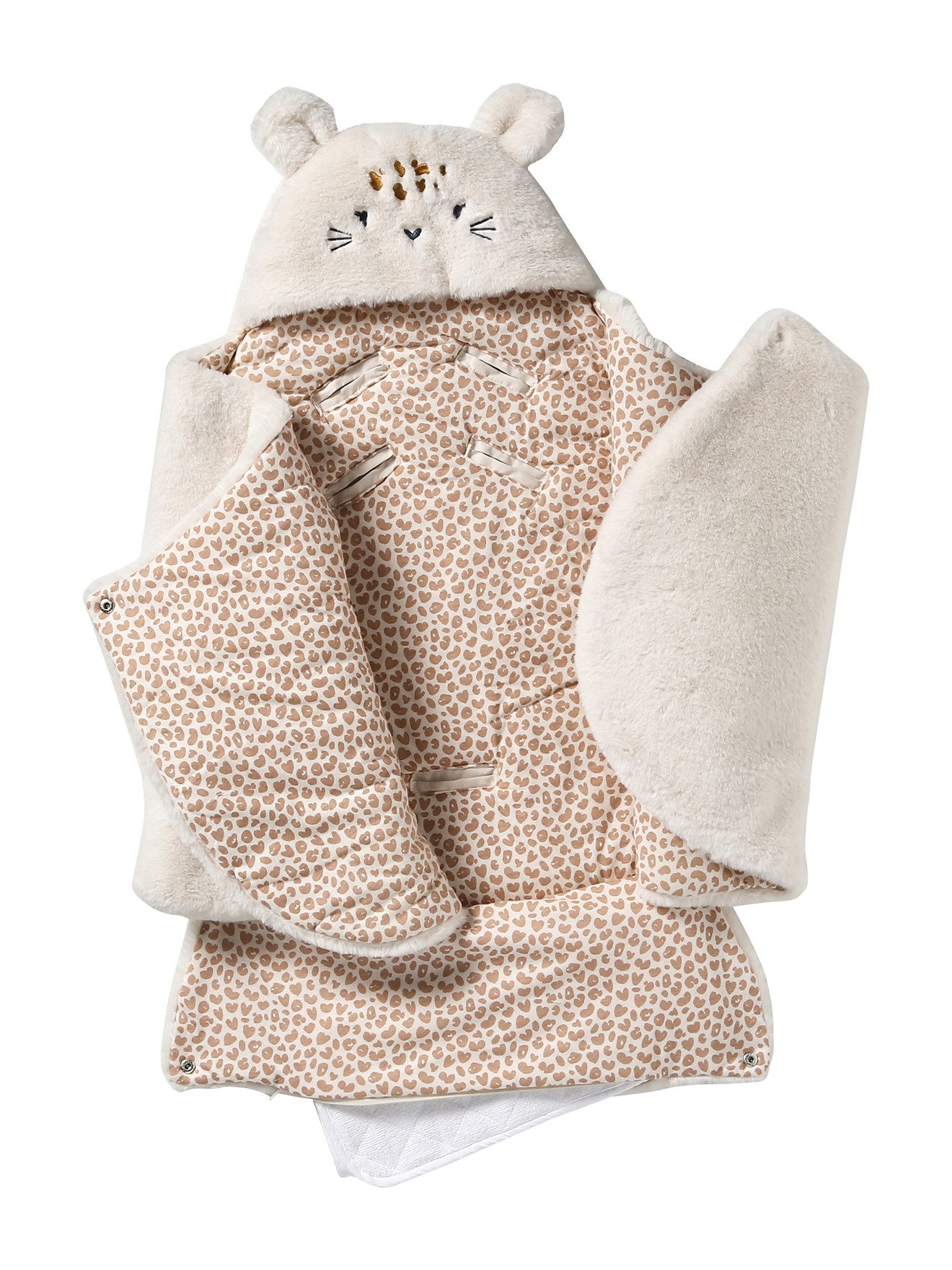 vertbaudet Fußsack 2-in-1 Baby Ausfahrsack/Wickelunterlage, Plüsch, 1er-Pack