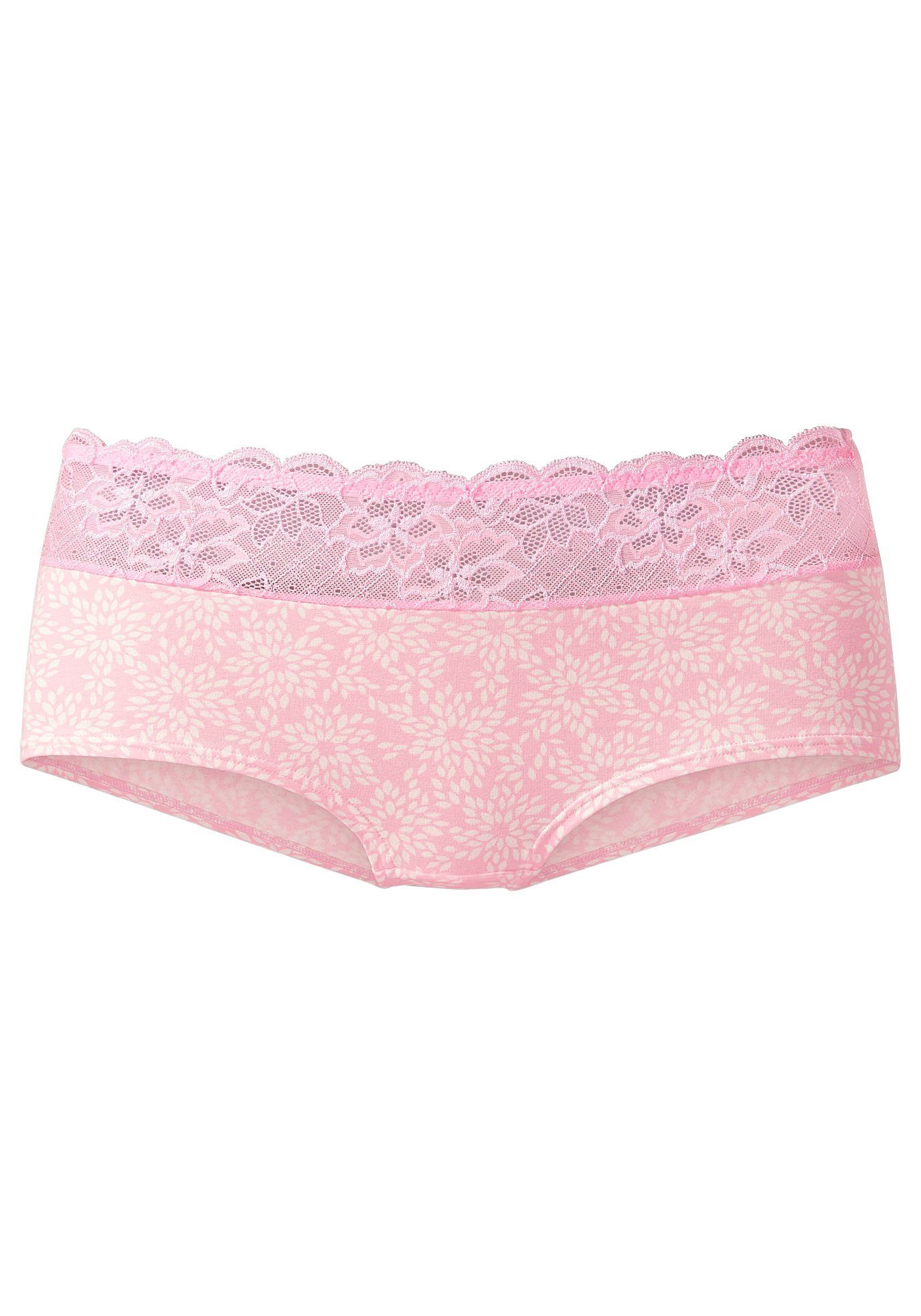 Nuance Panty Spitzenbund floralem mit rosa-puder