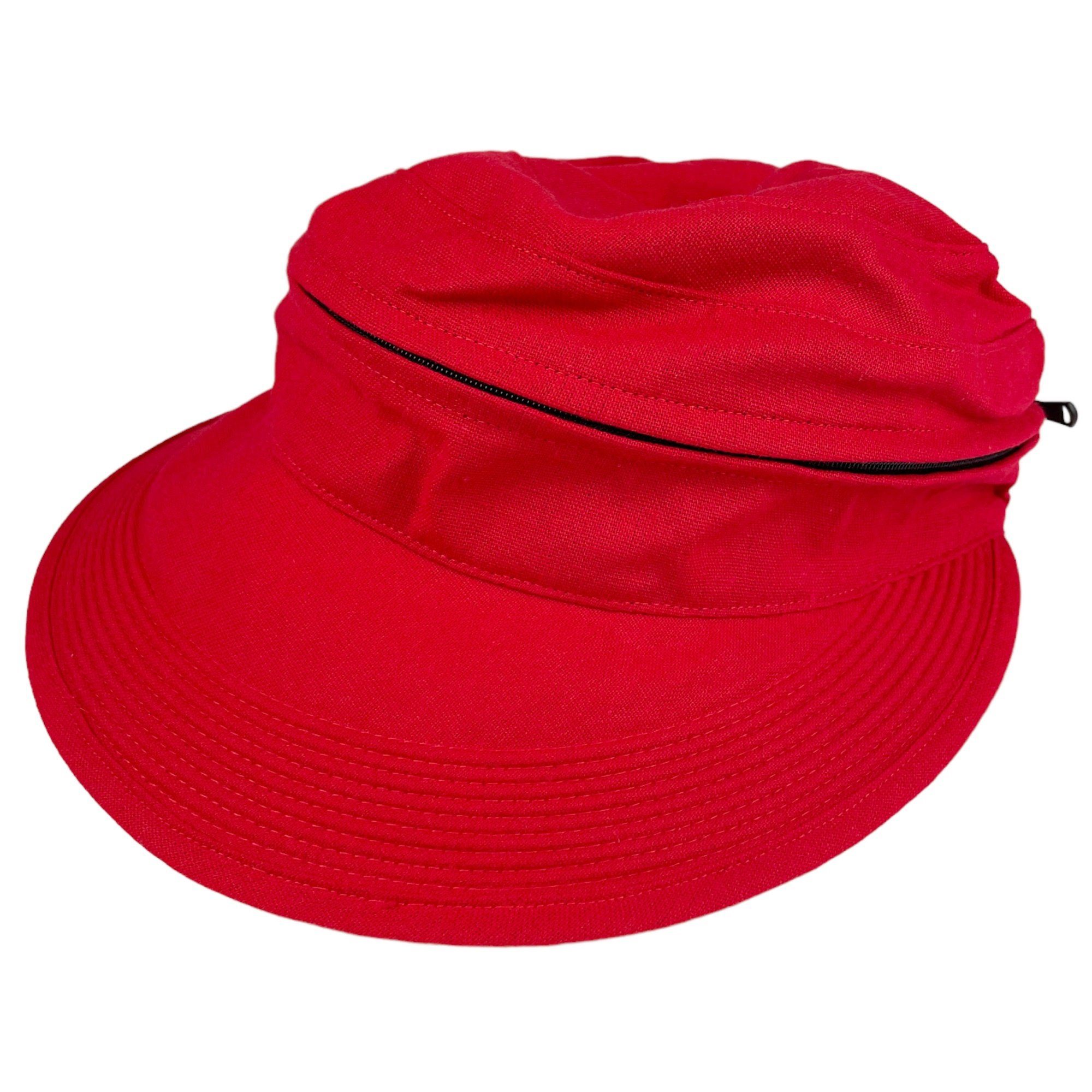 Taschen4life Sonnenhut Visor Cap 2in1 Sonnencap Basecap & Sonnenschutz in Einem, unisex, aus Leinen – Bild 3 von 5