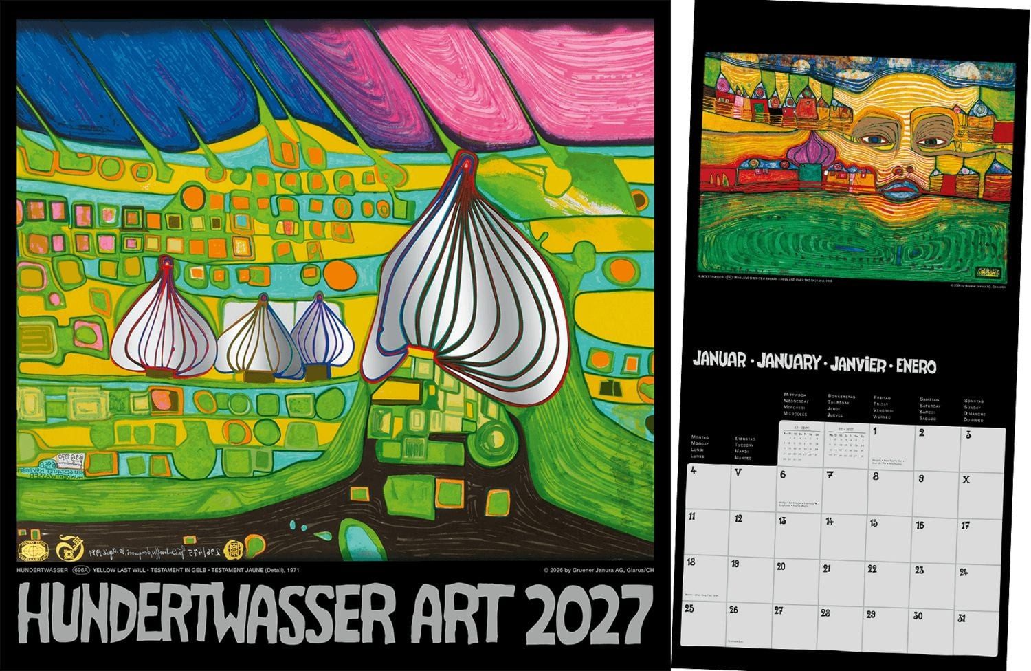 Wörner Wandkalender Hundertwasser Broschürenkalender Art 2027