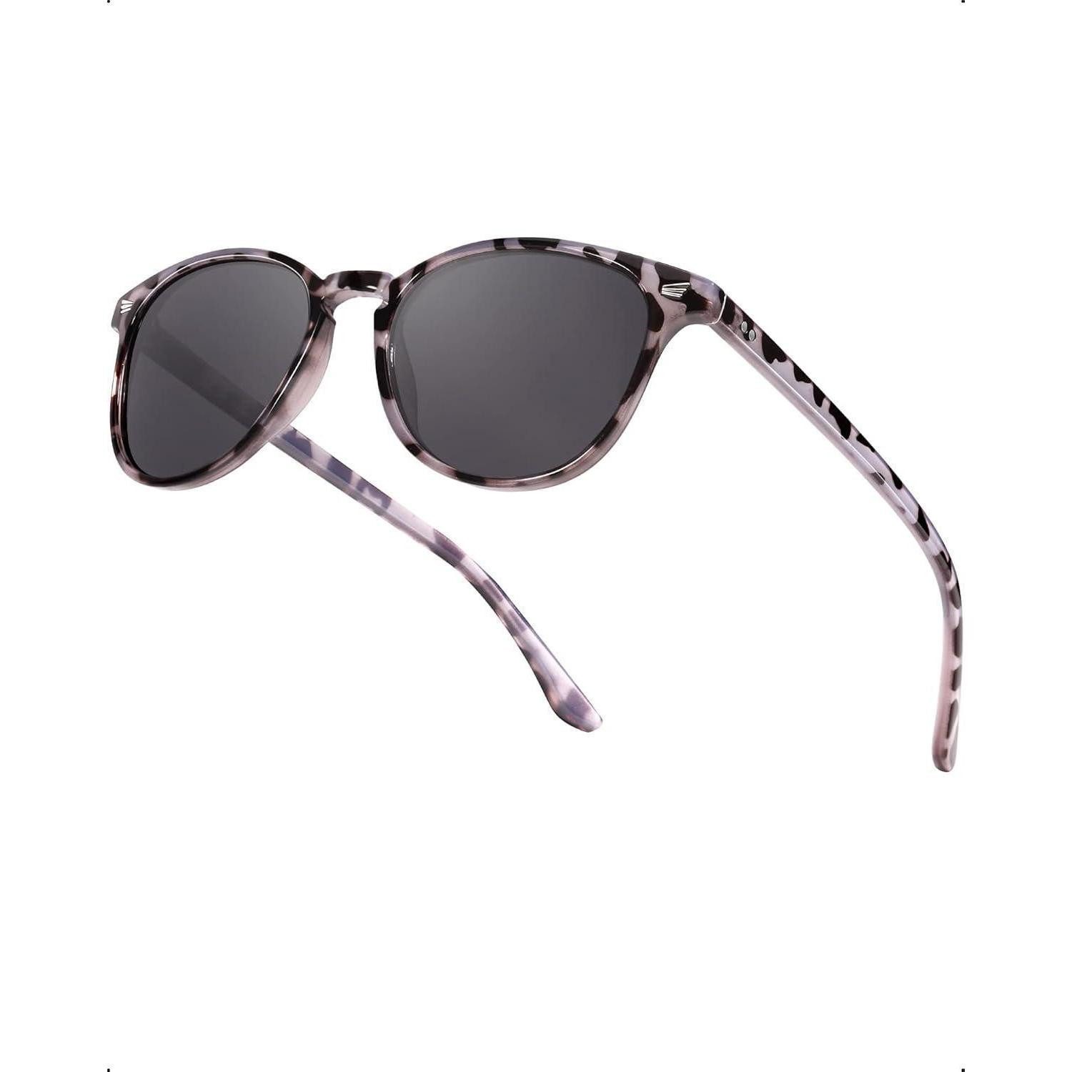 Sonnenbrille Sonnenbrille Damen polarisierte UV400 Weißschildkröte grau