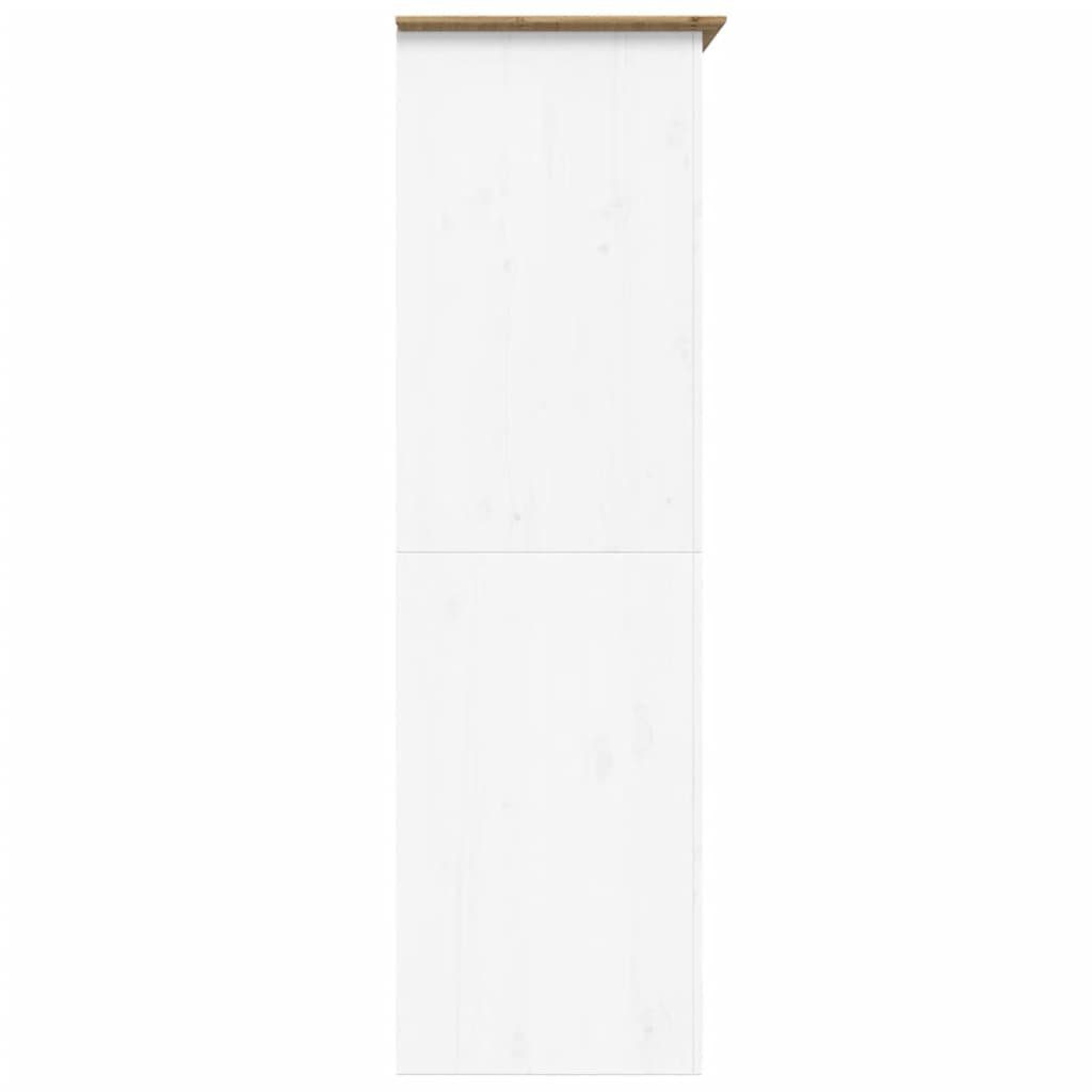 Weiß 101x52x176,5 Braun cm Kiefernholz furnicato & (1-St) Kleiderschrank BODO