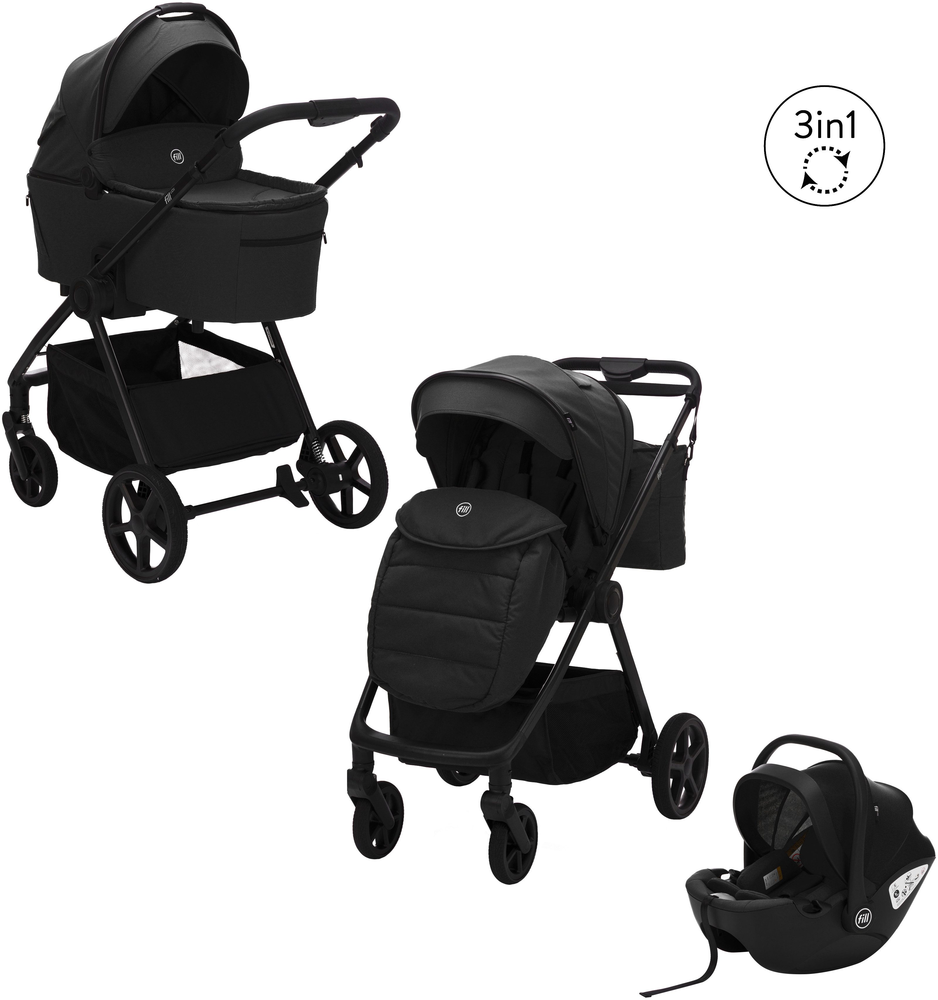 Fillikid Kombi-Kinderwagen Lion, (Set, 5-tlg)