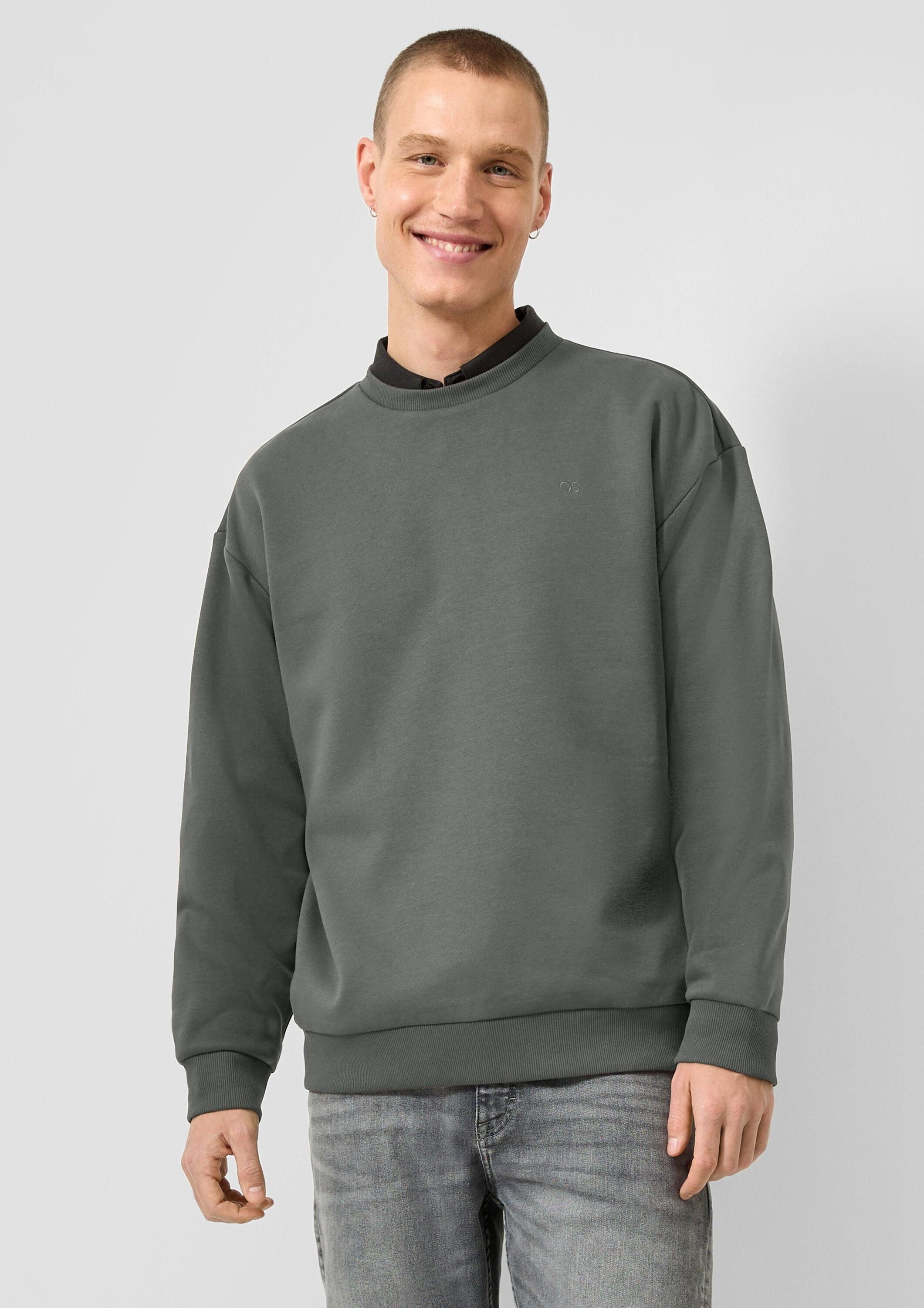 QS Sweatshirt Sweatshirt Sweatshirt mit Logo-Stickerei