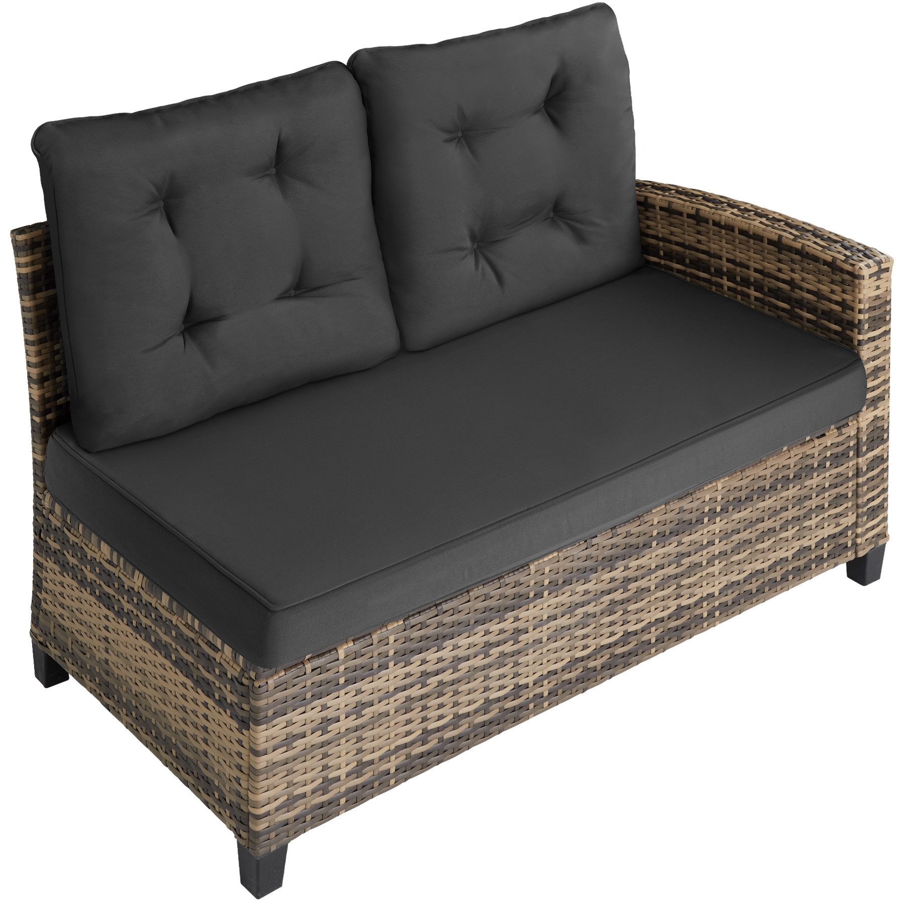 tectake Loungeset gemütliche rattan-gartenmöbel mit weichen polstern, (polyrattan lounge Catania, 3-tlg., in Natur), wetterfestes UV-beständiges Polyrattan