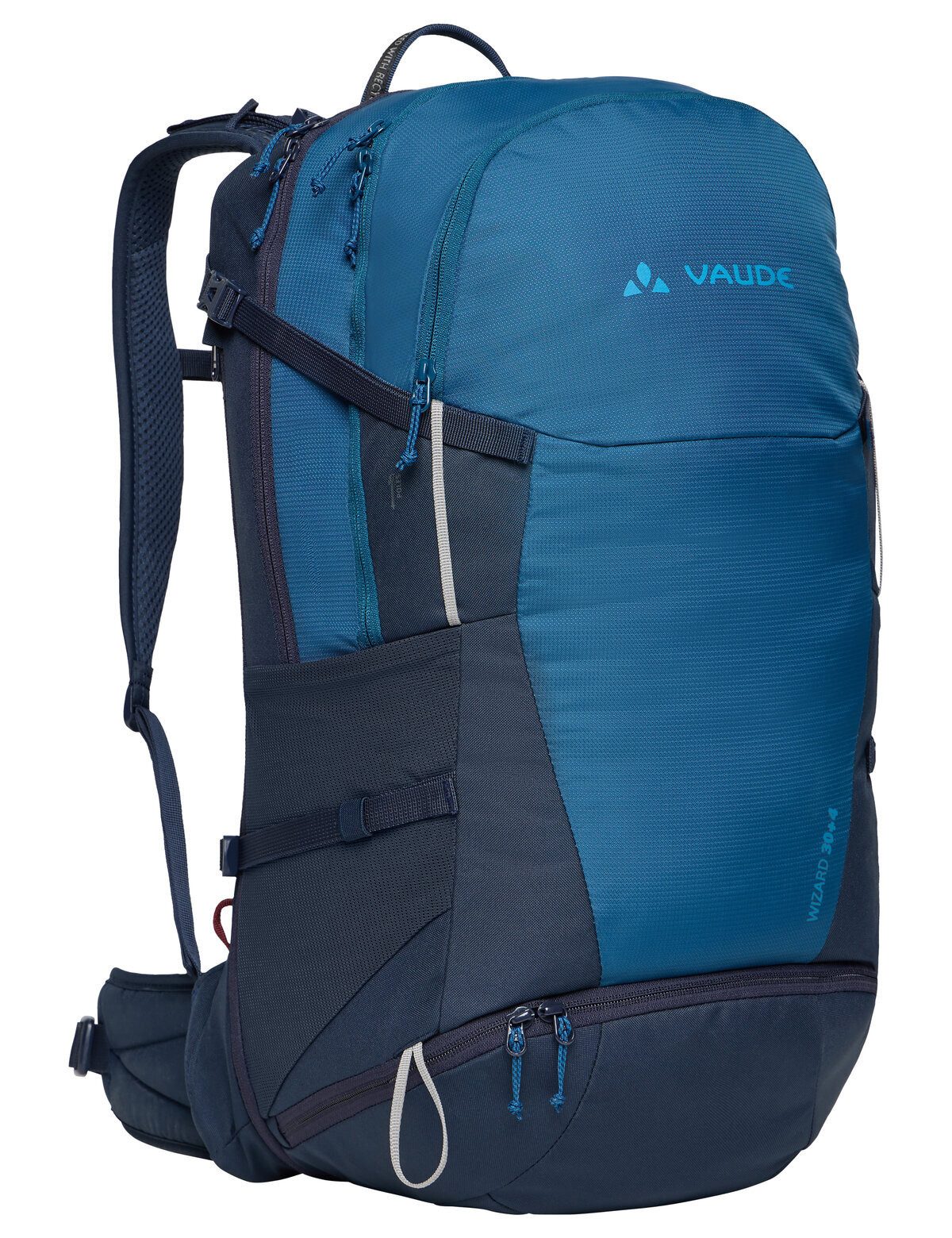 VAUDE Trekkingrucksack Wizard 30+4, Multifunktionaler Wanderrucksack mit innovativem Tragesystem, 34 Lite