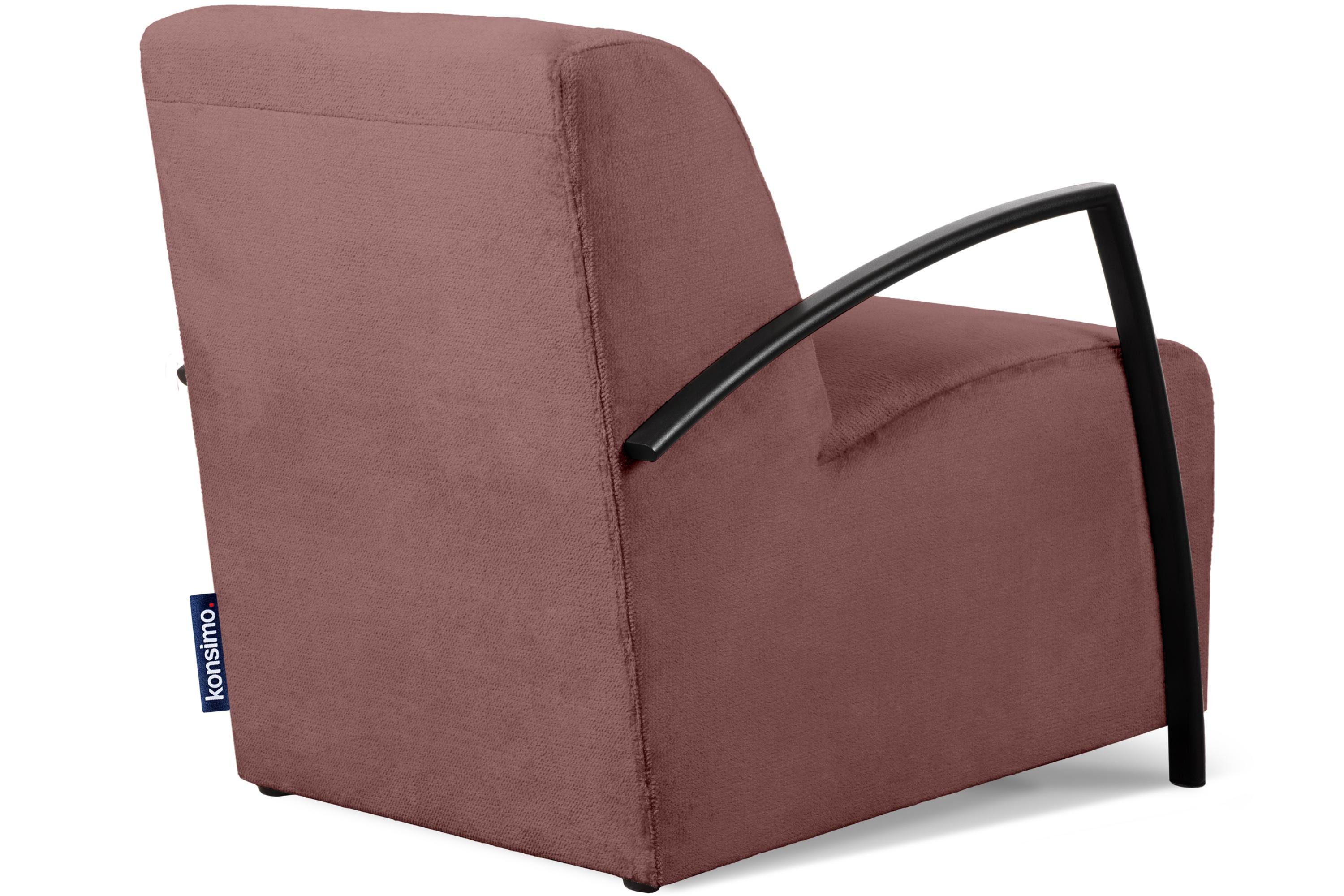Konsimo Cocktailsessel (Relaxsessel rosa ergonomische rosa mit mit | Form Hocker bequemes Hocker), für gewellter CARO Feder im Sessel Sitzen Sitz, mit