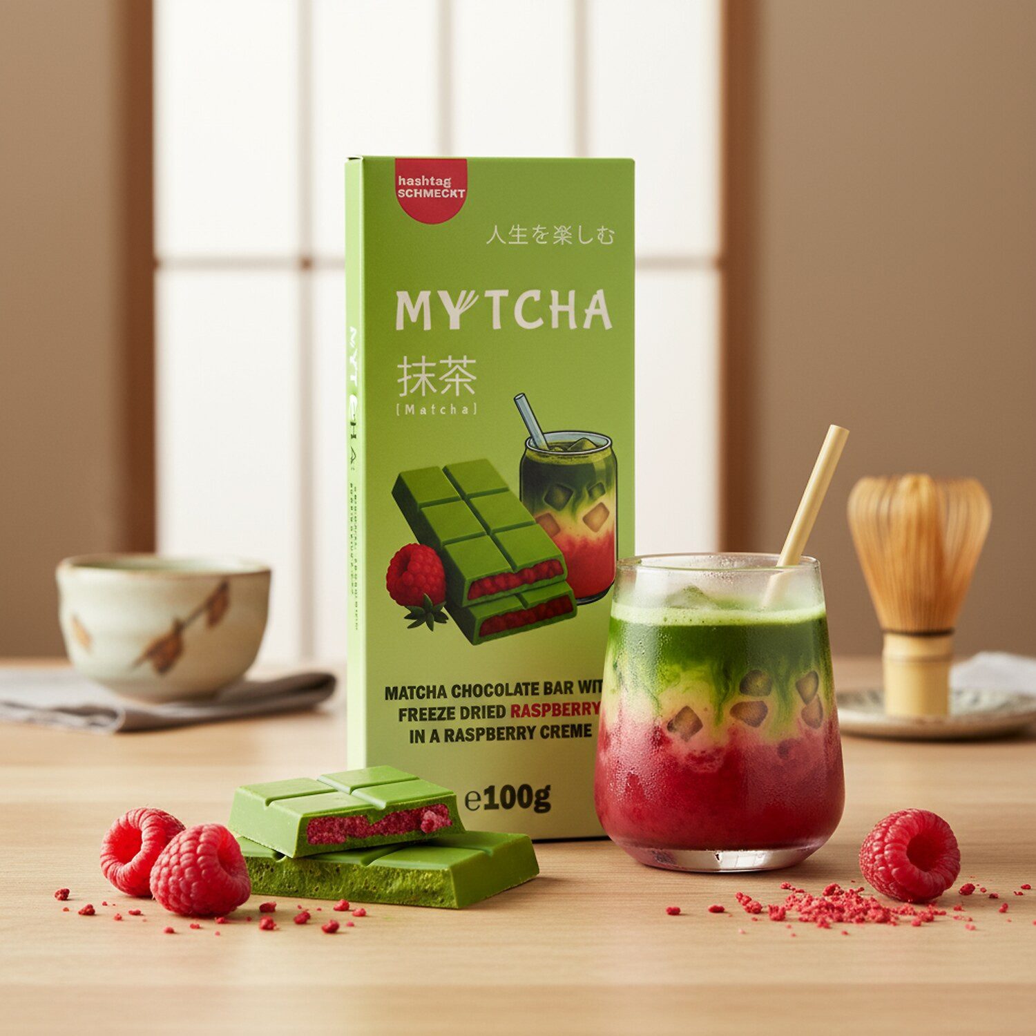Tee, 1 x 100 g, Matcha Raspberry