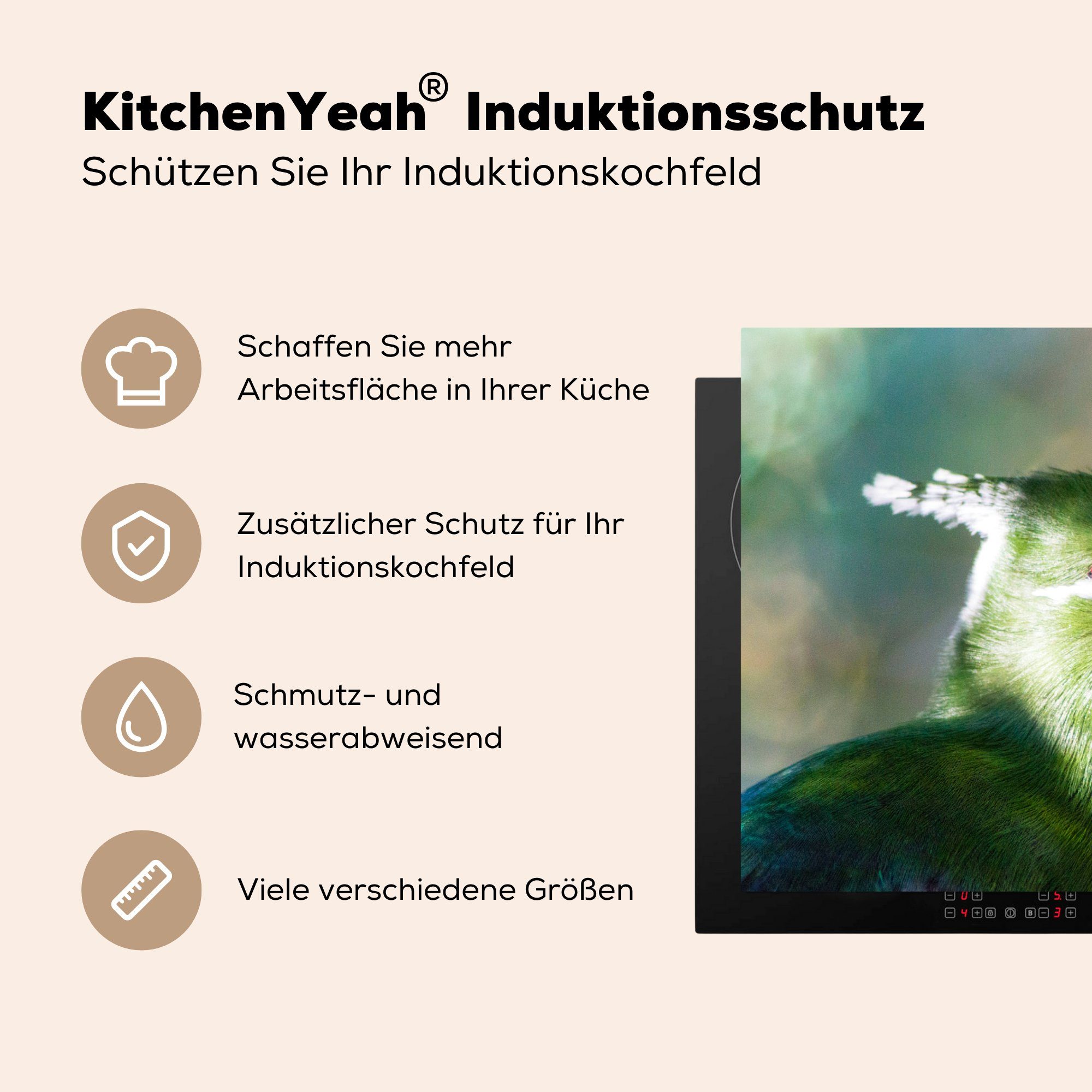 Birds Vinyl, tlg), küche, für MuchoWow of die Induktionskochfeld Herdblende-/Abdeckplatte Toerako (1 81x52 cm, in Eden, Schutz Ceranfeldabdeckung